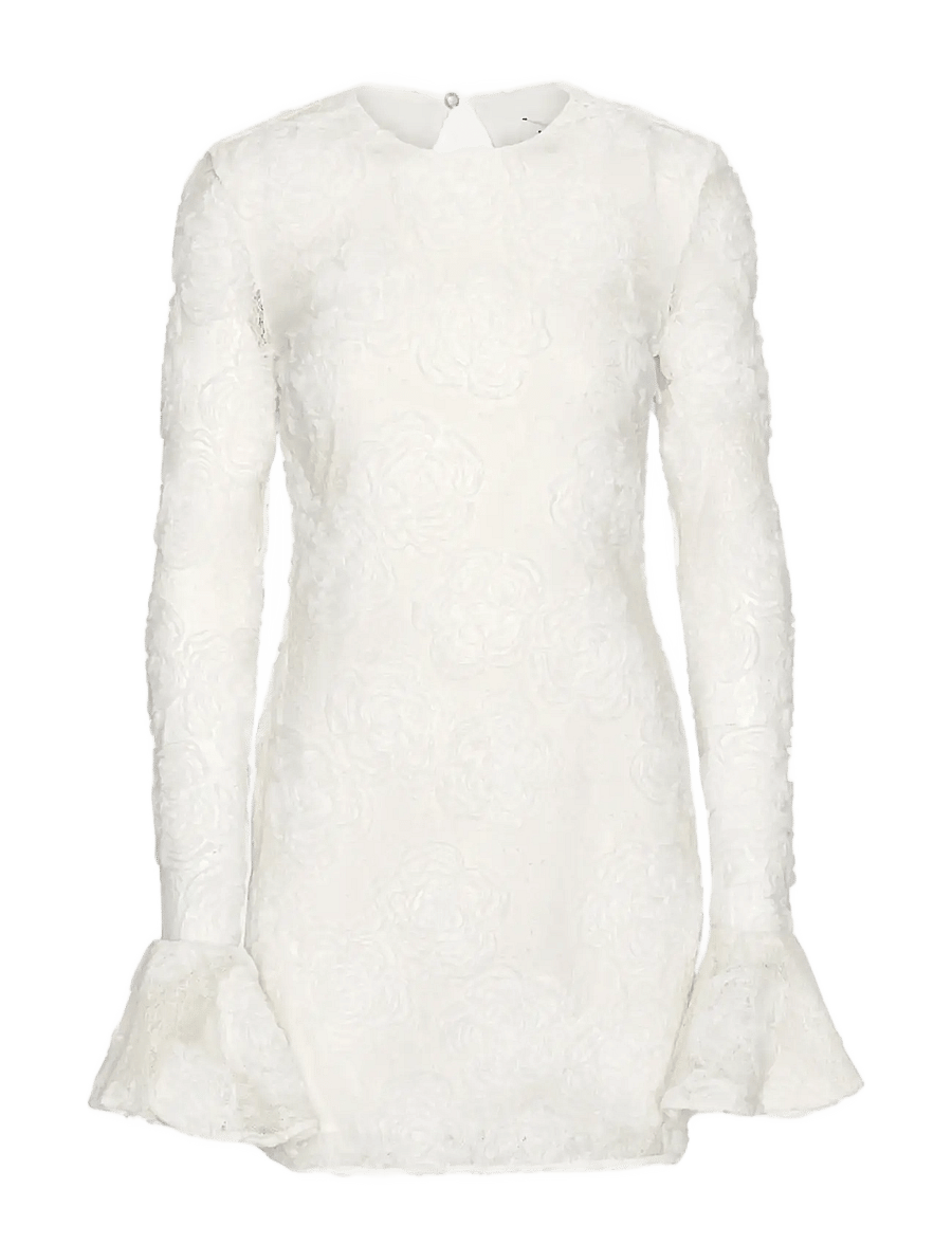 ROTATE - FLOWER MESH MINI DRESS - spitzenkleider - egret - 1