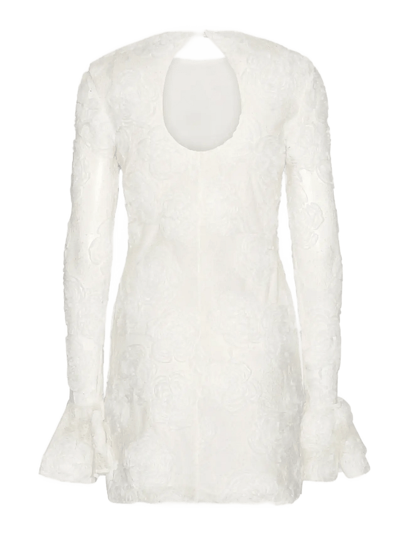 ROTATE - FLOWER MESH MINI DRESS - blondekjoler - egret - 2