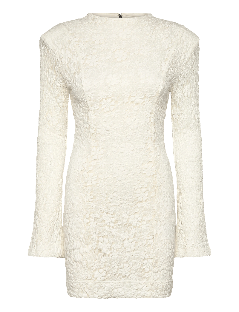 ROTATE - LACE LS MINI DRESS - kokteilikleidid - egret - 1