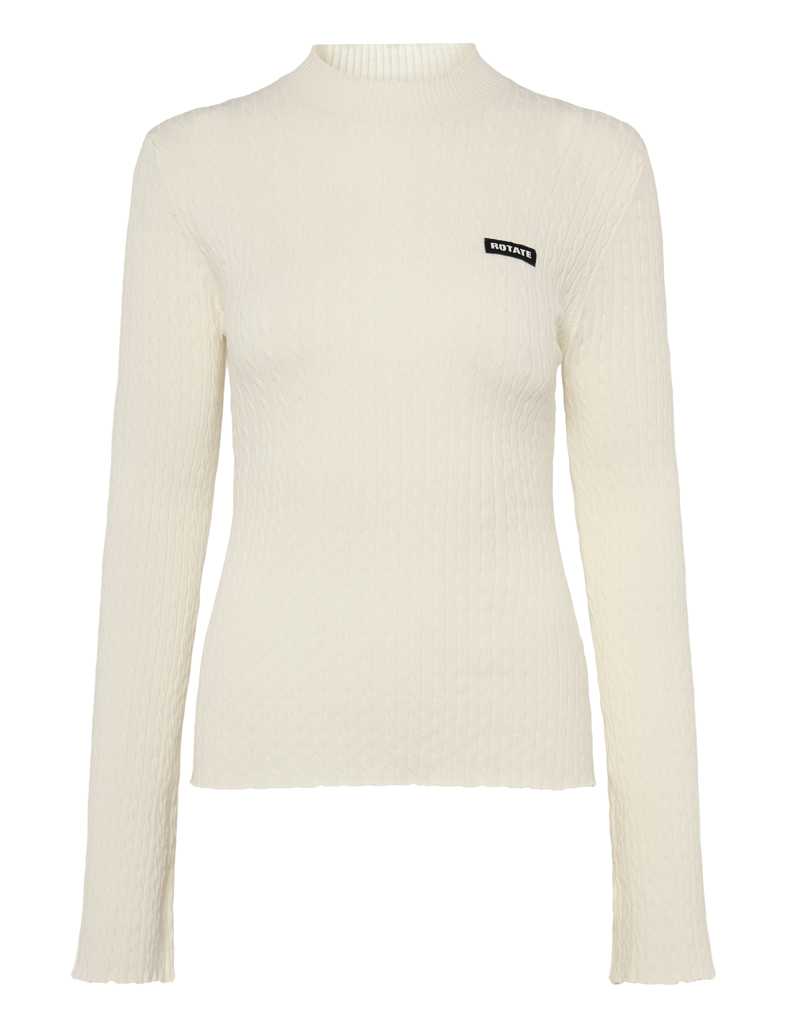 ROTATE CABLE TIGHT HIGHNECK - Strickmode - EGRET / cream