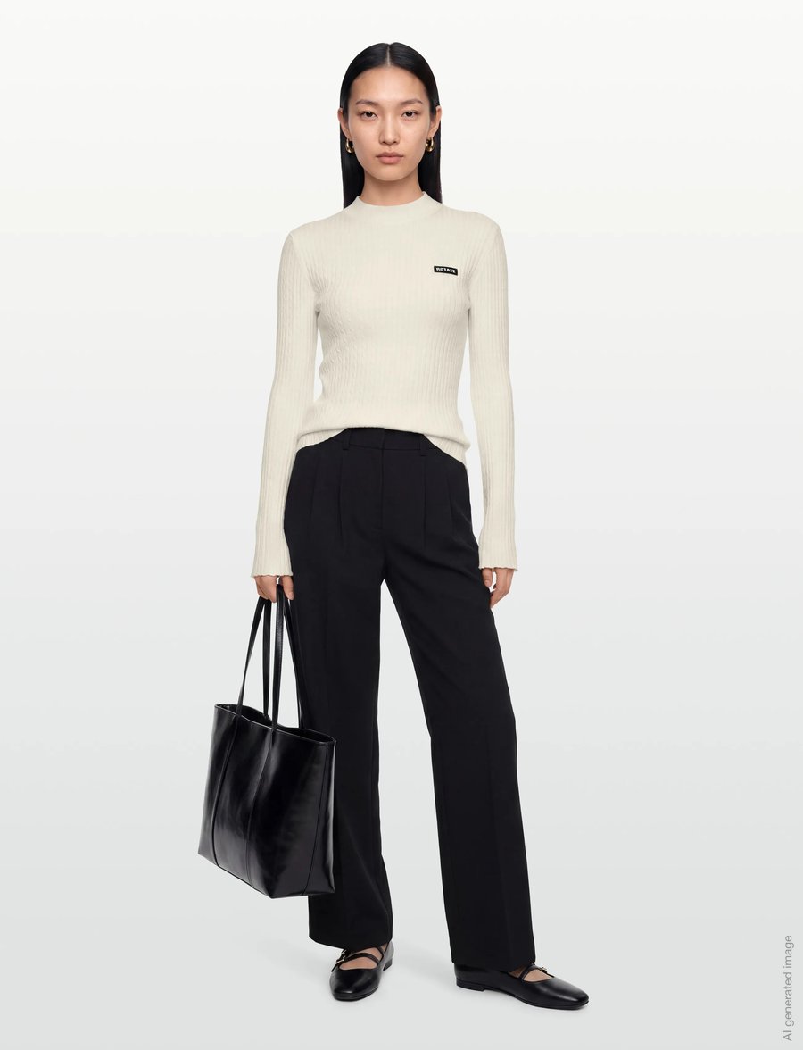 ROTATE - CABLE TIGHT HIGHNECK - egret - 0