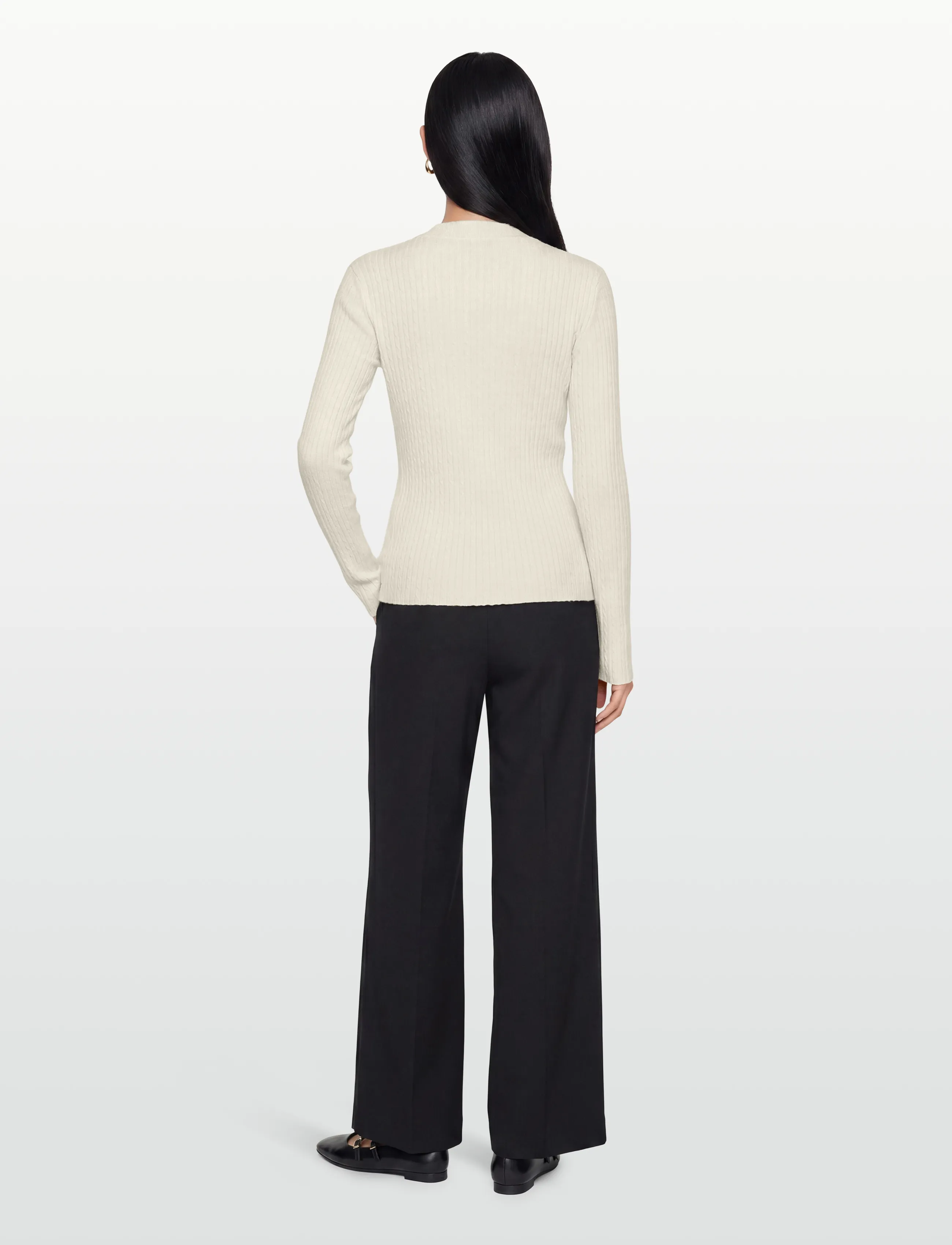 ROTATE - CABLE TIGHT HIGHNECK - egret - 4