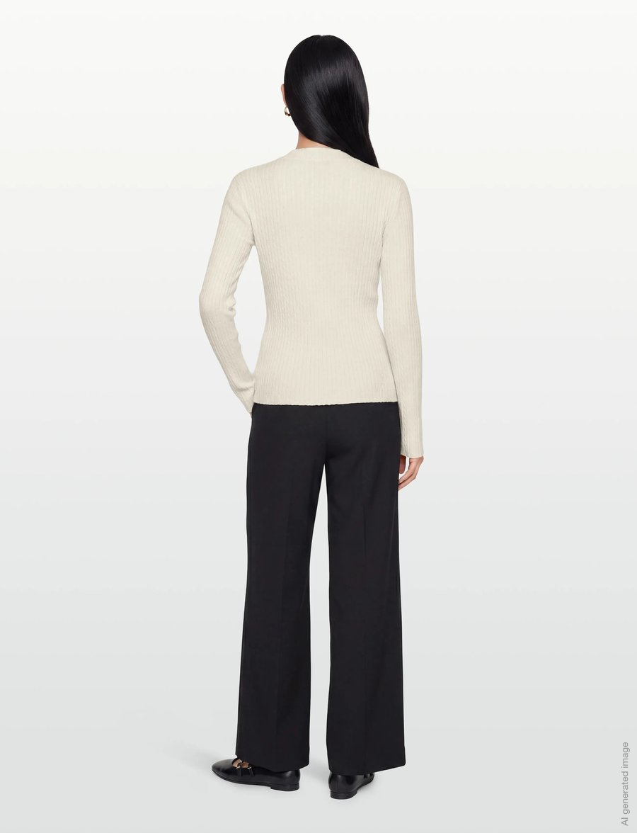 ROTATE - CABLE TIGHT HIGHNECK - egret - 4