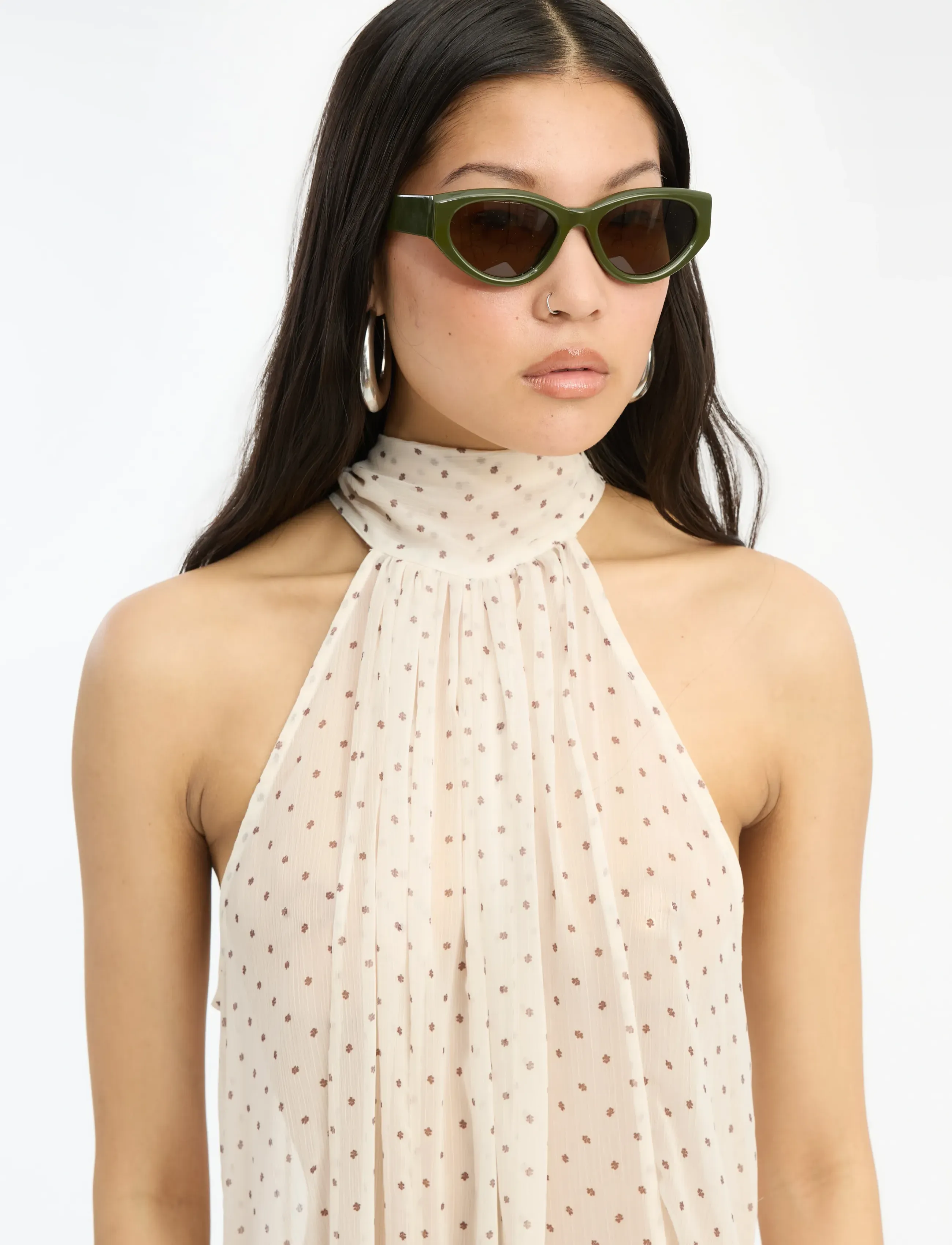 ROTATE 1. Cat Eye Frame, One Size, Khaki green, Solbriller > Katteøjesolbriller, Dame