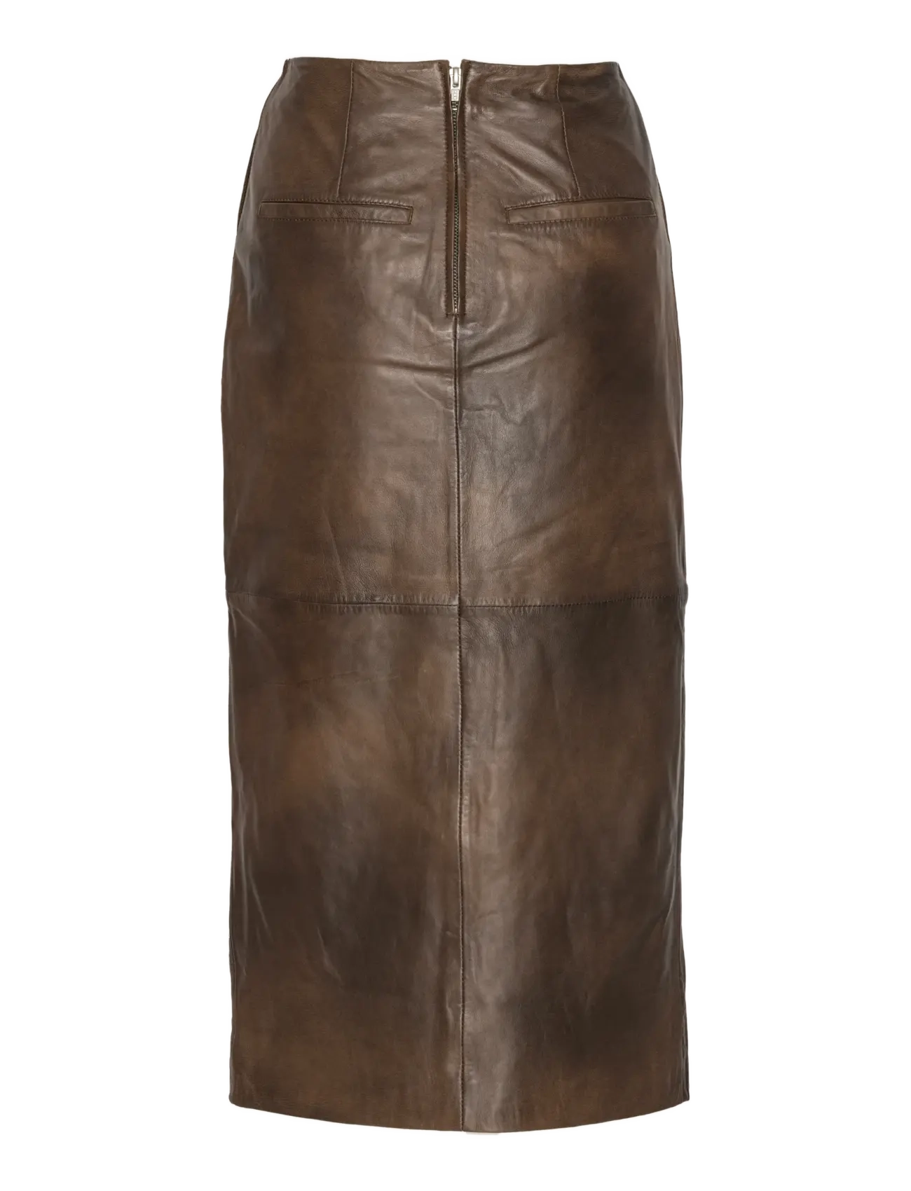 ROTATE - LEATHER MIDI PENCIL SKIRT - midi-röcke - potting soil - 2