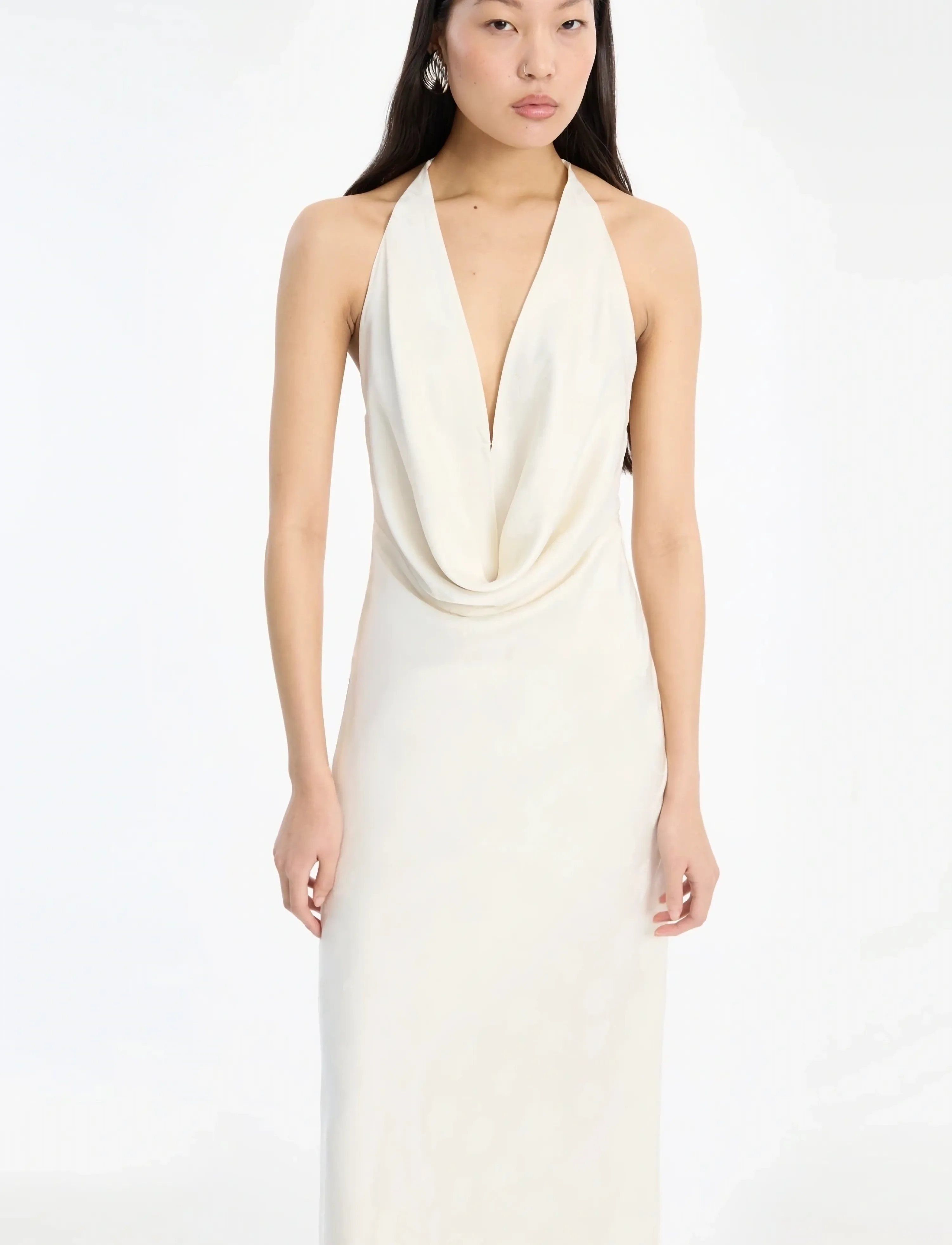 ROTATE - SATIN HALTERNECK - maxikleider - egret - 3