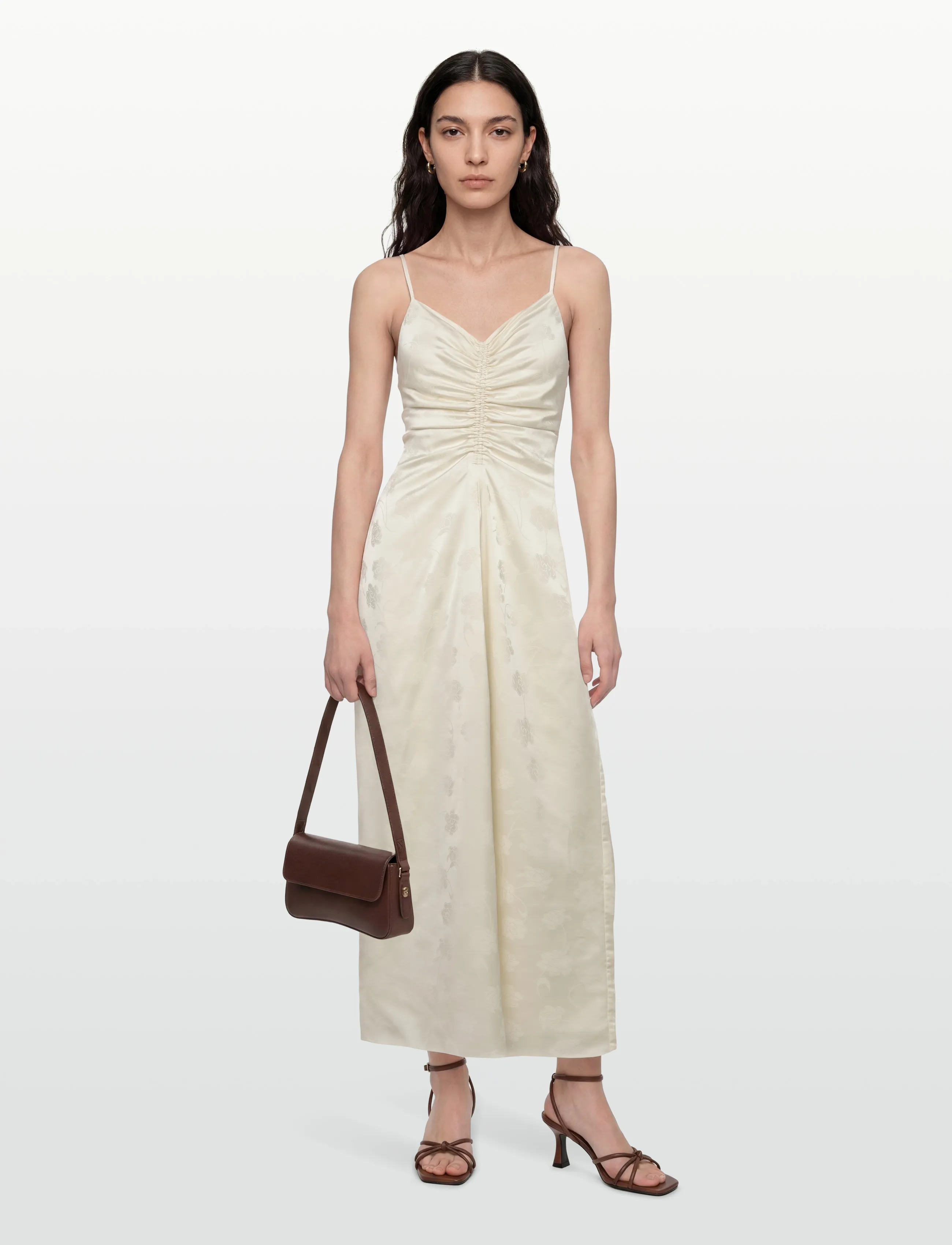 ROTATE DRAPEY SLIP DRESS - Clothing - EGRET / cream