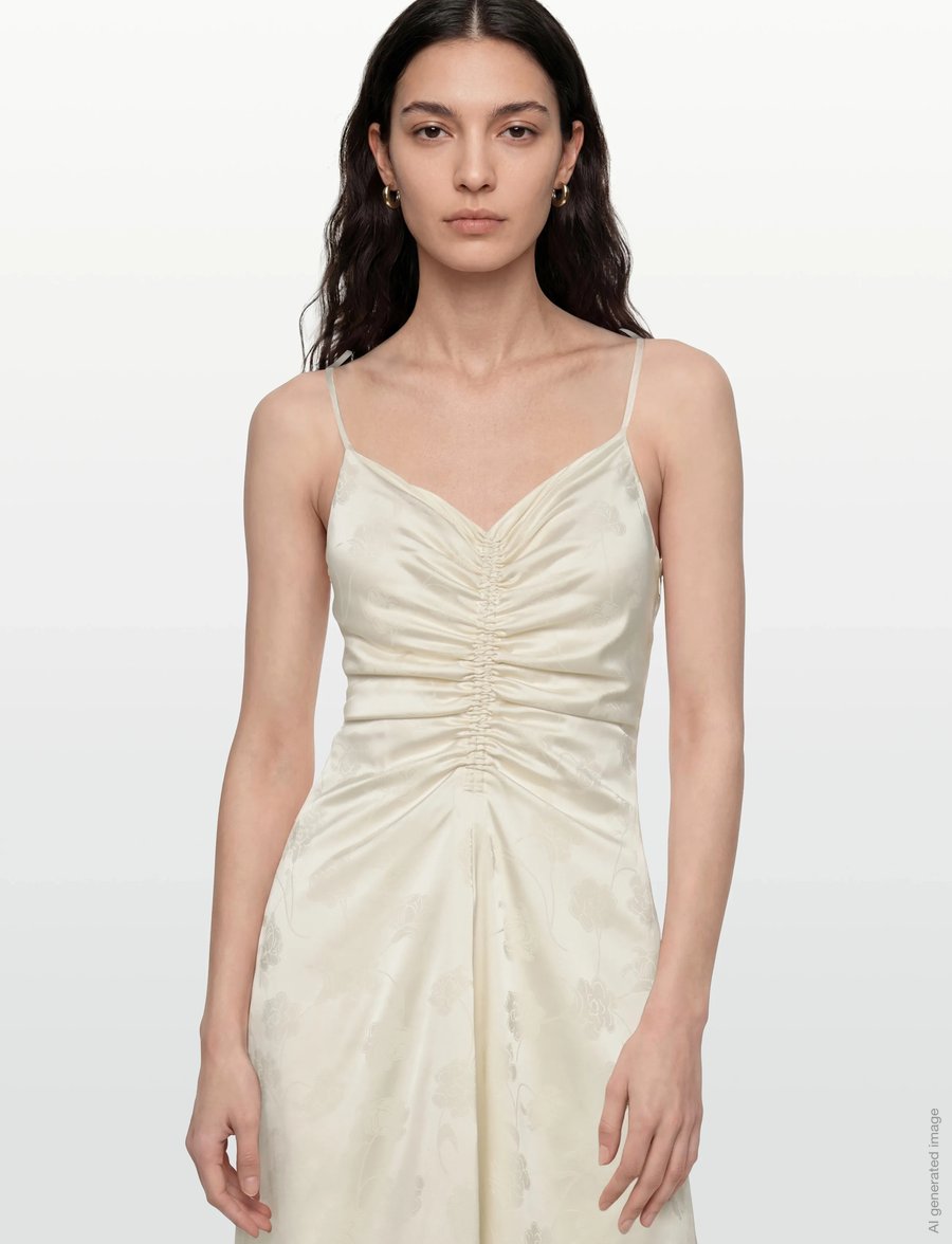 ROTATE - DRAPEY SLIP DRESS - Õhtukleidid - egret - 3