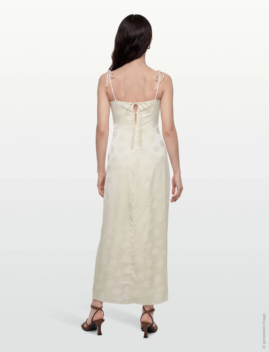 ROTATE - DRAPEY SLIP DRESS - Õhtukleidid - egret - 4