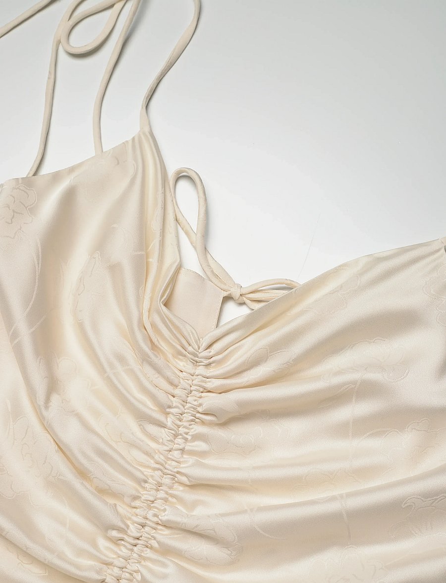 ROTATE - DRAPEY SLIP DRESS - aftenkjoler - egret - 2