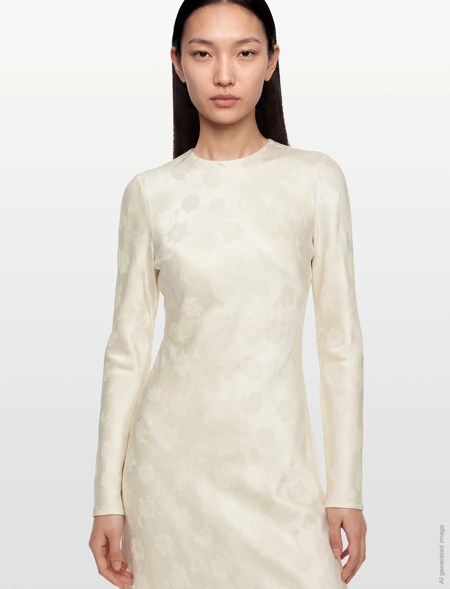 ROTATE - LS BIASCUT DRESS - maxikleider - egret - 3