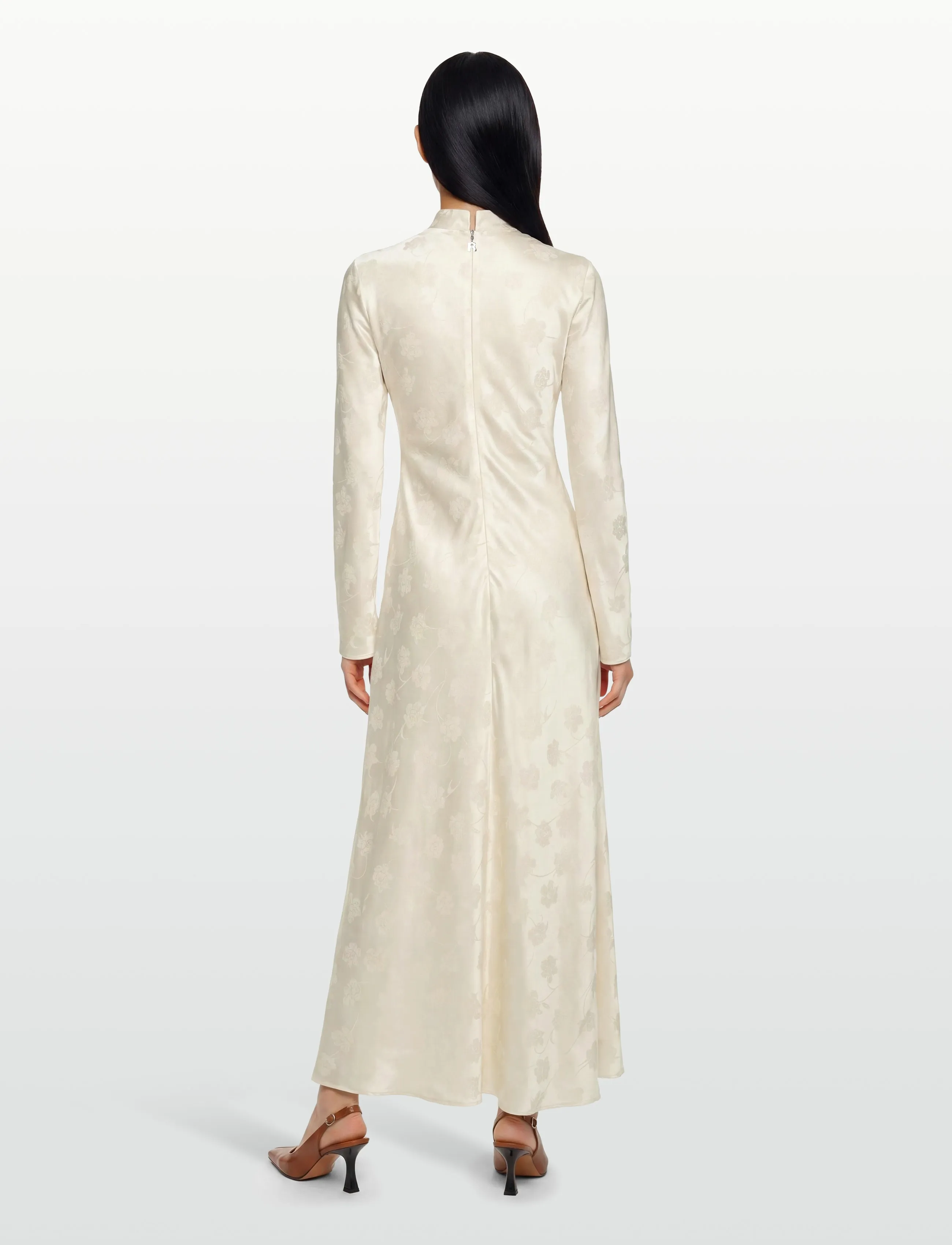 ROTATE - LS BIASCUT DRESS - maxikleider - egret - 4