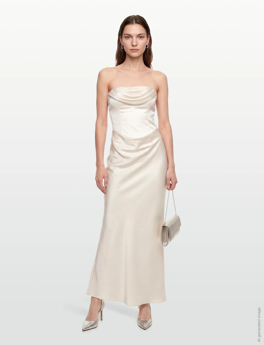 ROTATE - CORSAGE LONG DRESS - aftonklänningar - egret - 0