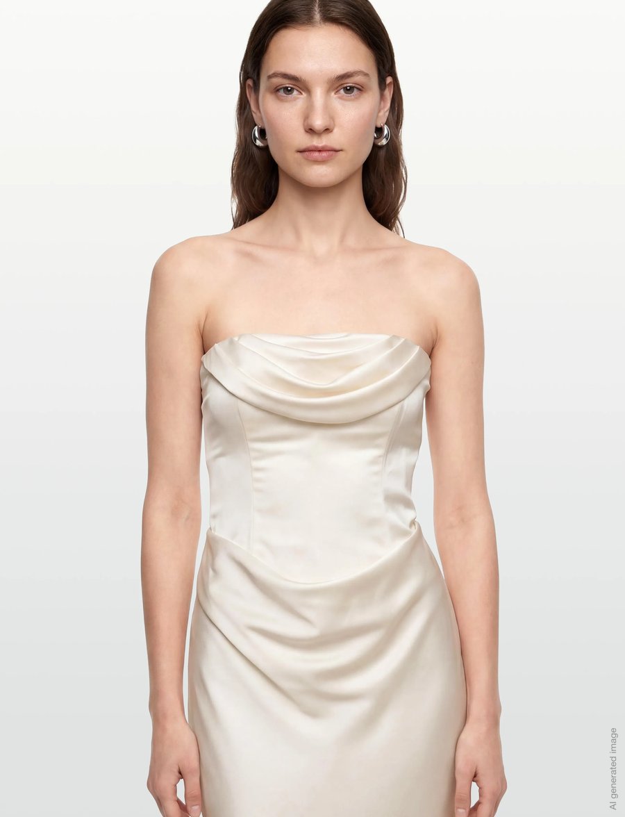 ROTATE - CORSAGE LONG DRESS - aftonklänningar - egret - 4