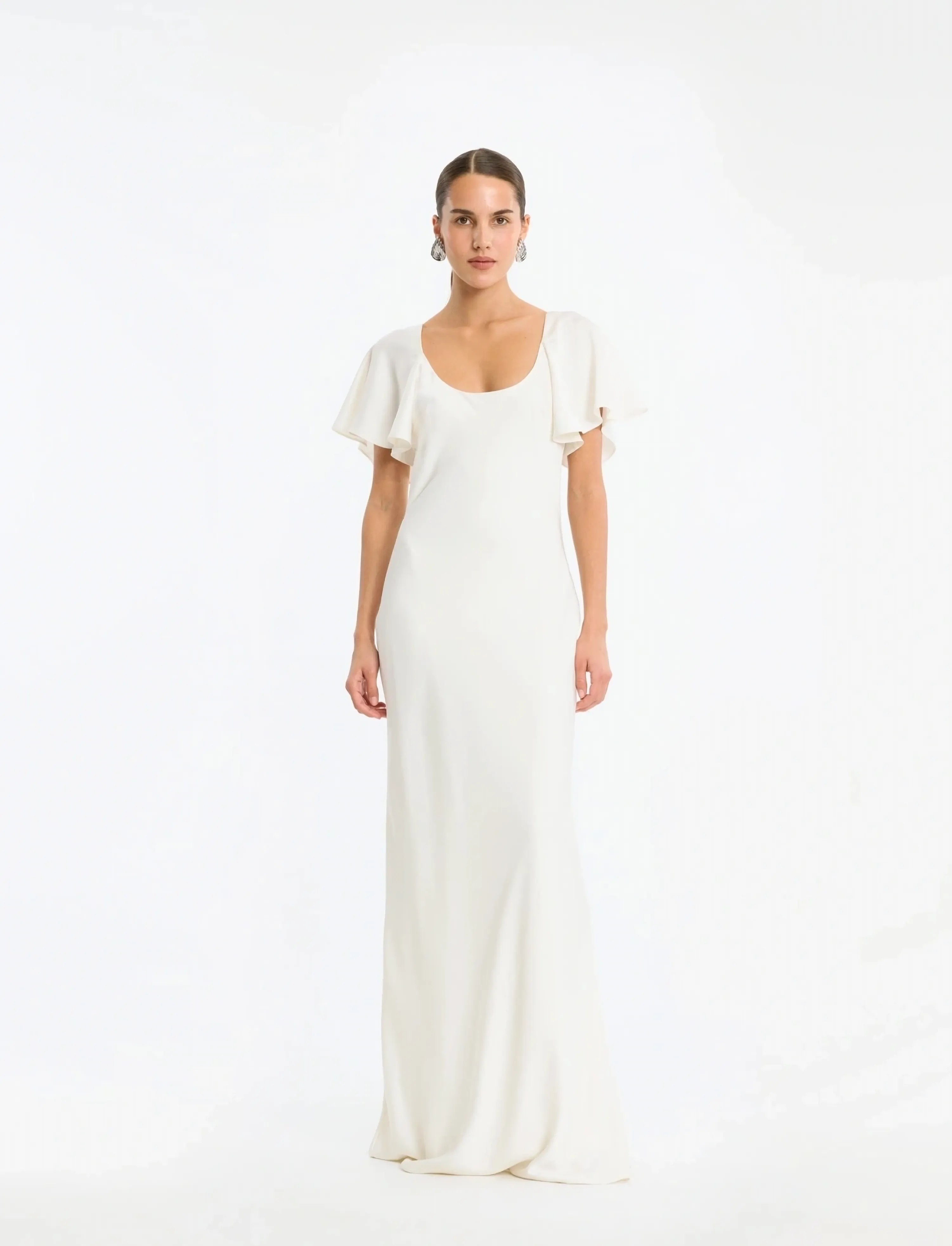 ROTATE - SATIN FLOWY SLEEVE DRESS - aftonklänningar - egret - 2