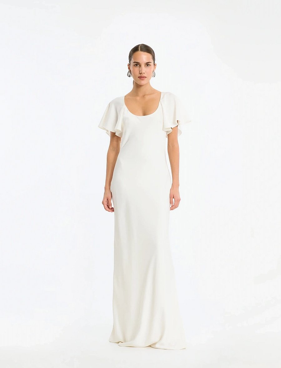 ROTATE - SATIN FLOWY SLEEVE DRESS - evening dresses - egret - 2