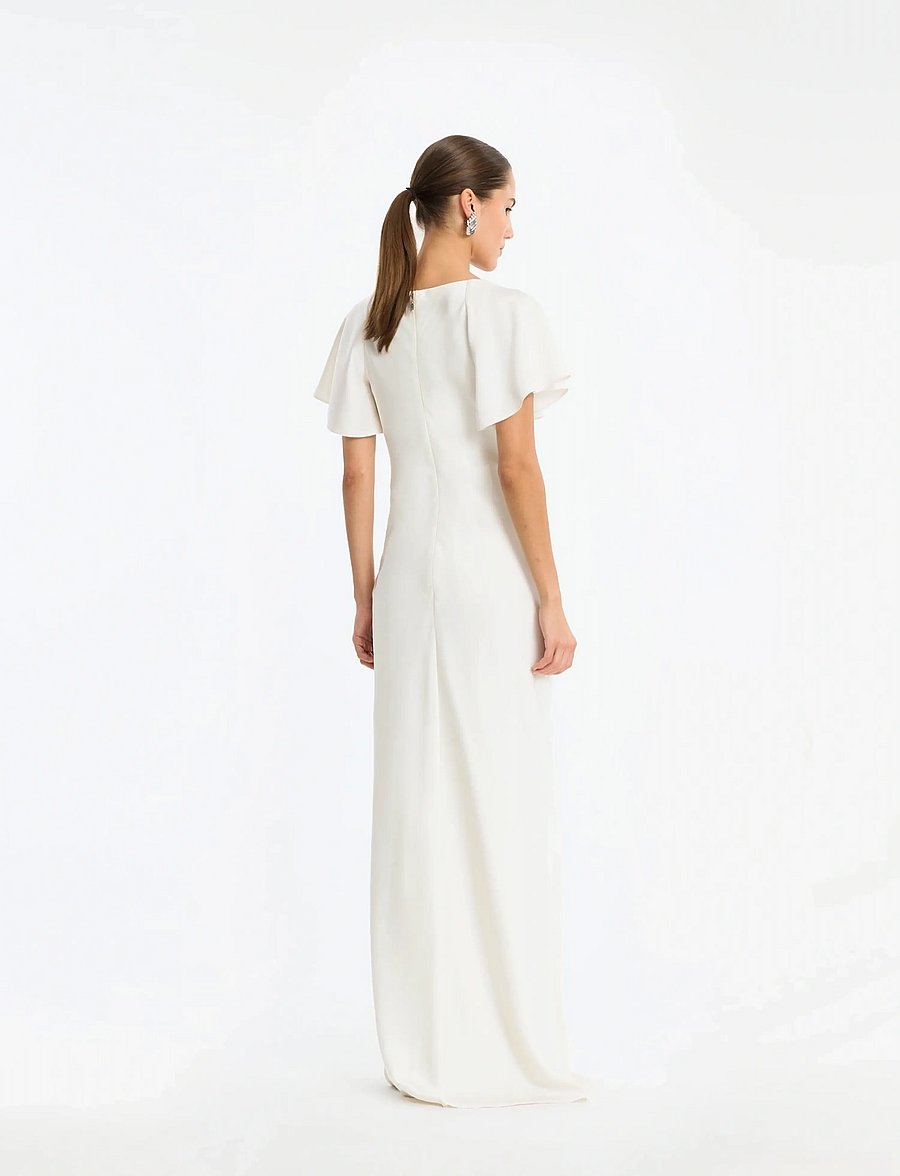 ROTATE - SATIN FLOWY SLEEVE DRESS - evening dresses - egret - 3
