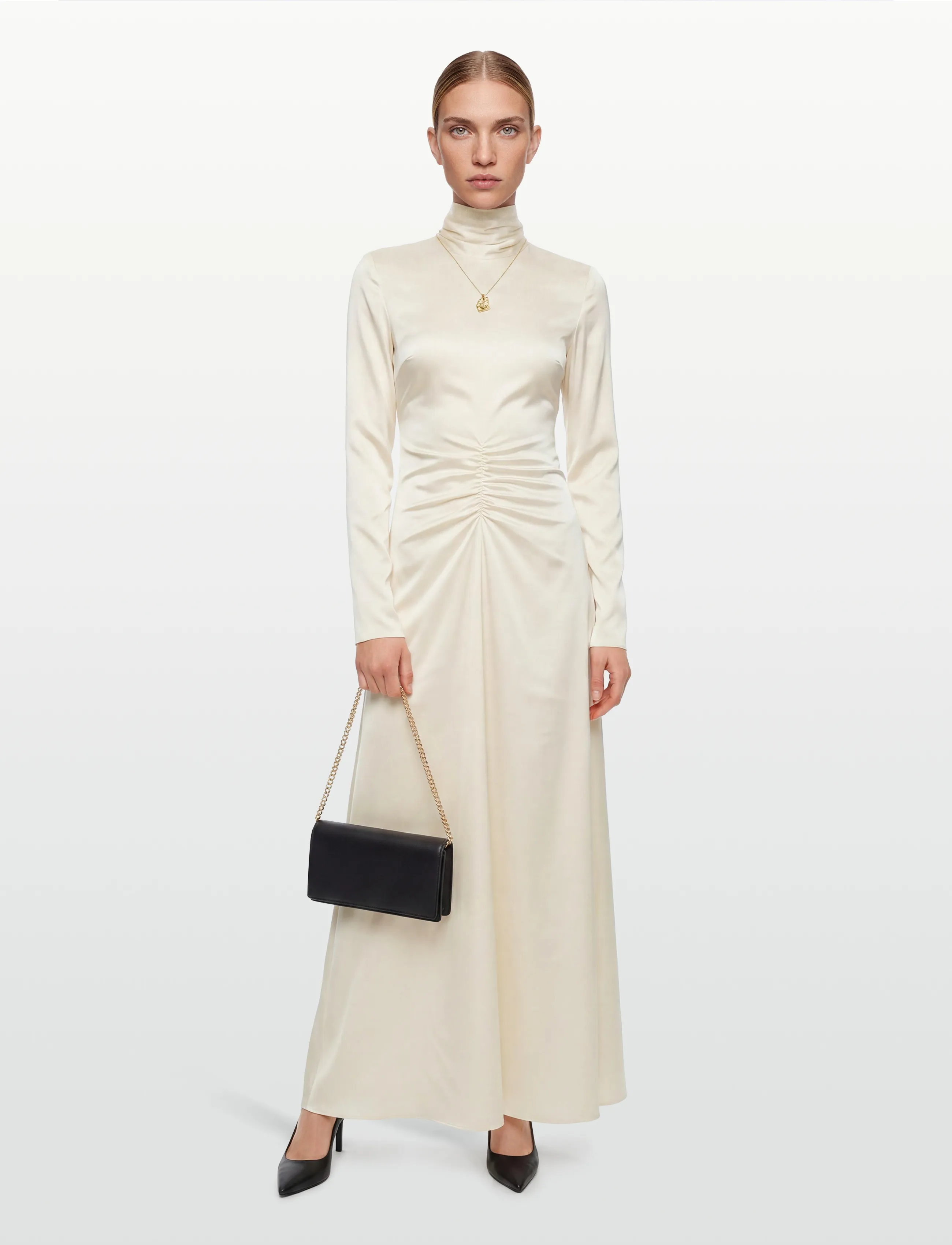 ROTATE LS SCARF DRESS - Inspiration - EGRET / cream