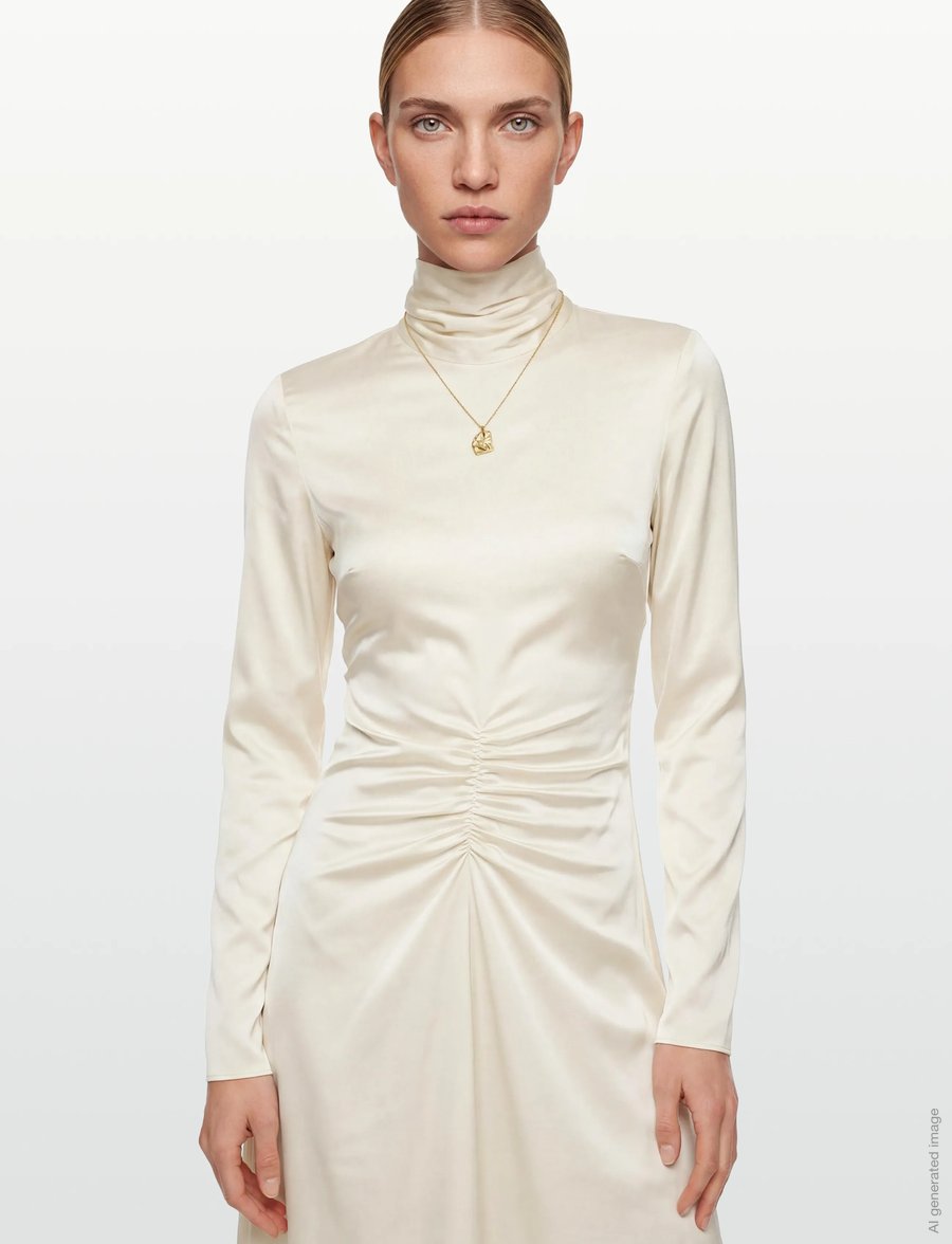 ROTATE - LS SCARF DRESS - robes de soirée - egret - 3