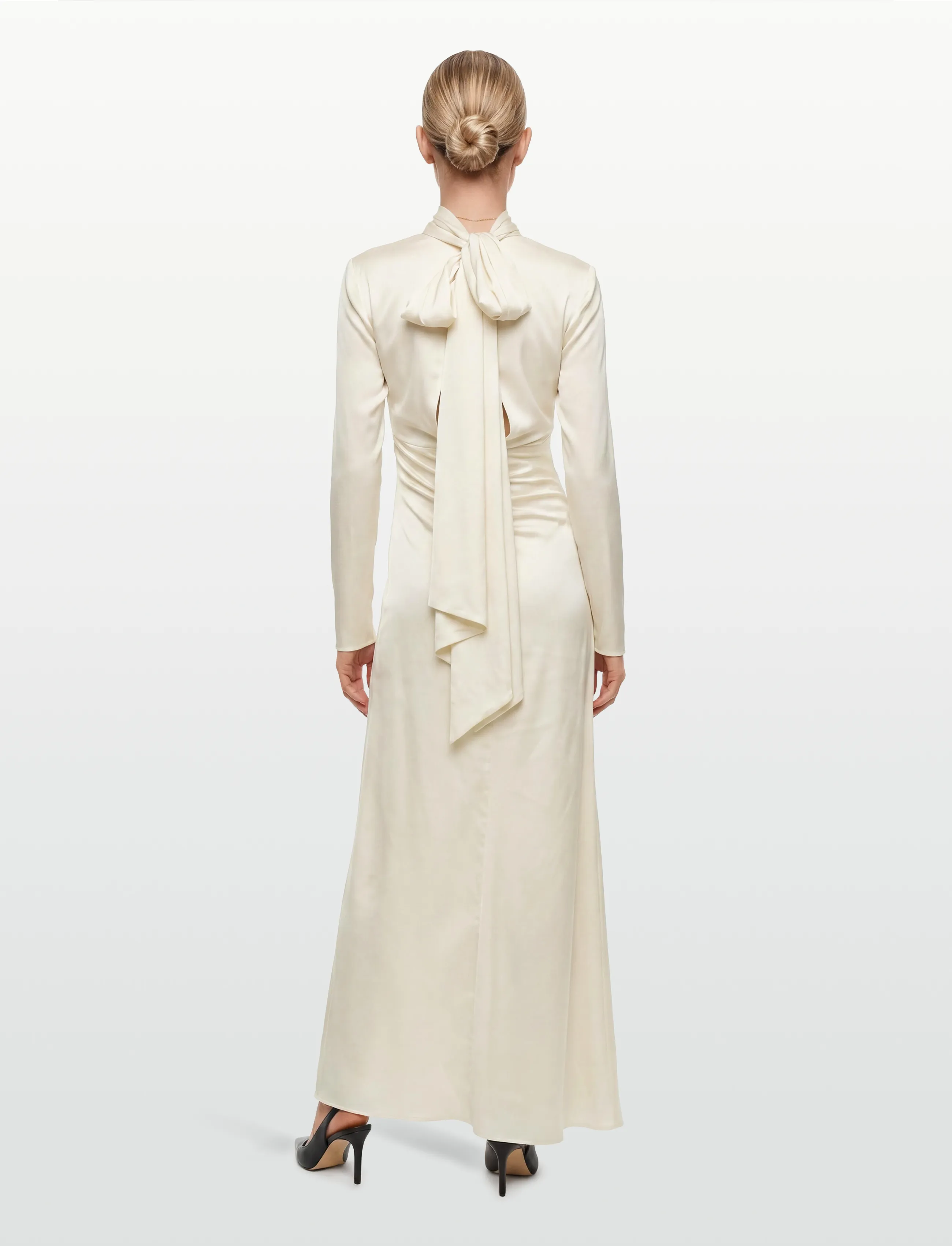ROTATE - LS SCARF DRESS - robes de soirée - egret - 4