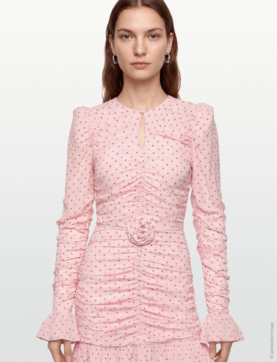 ROTATE - MINI RUCHED DRESS - cocktailkleider - barely pink comb. - 3