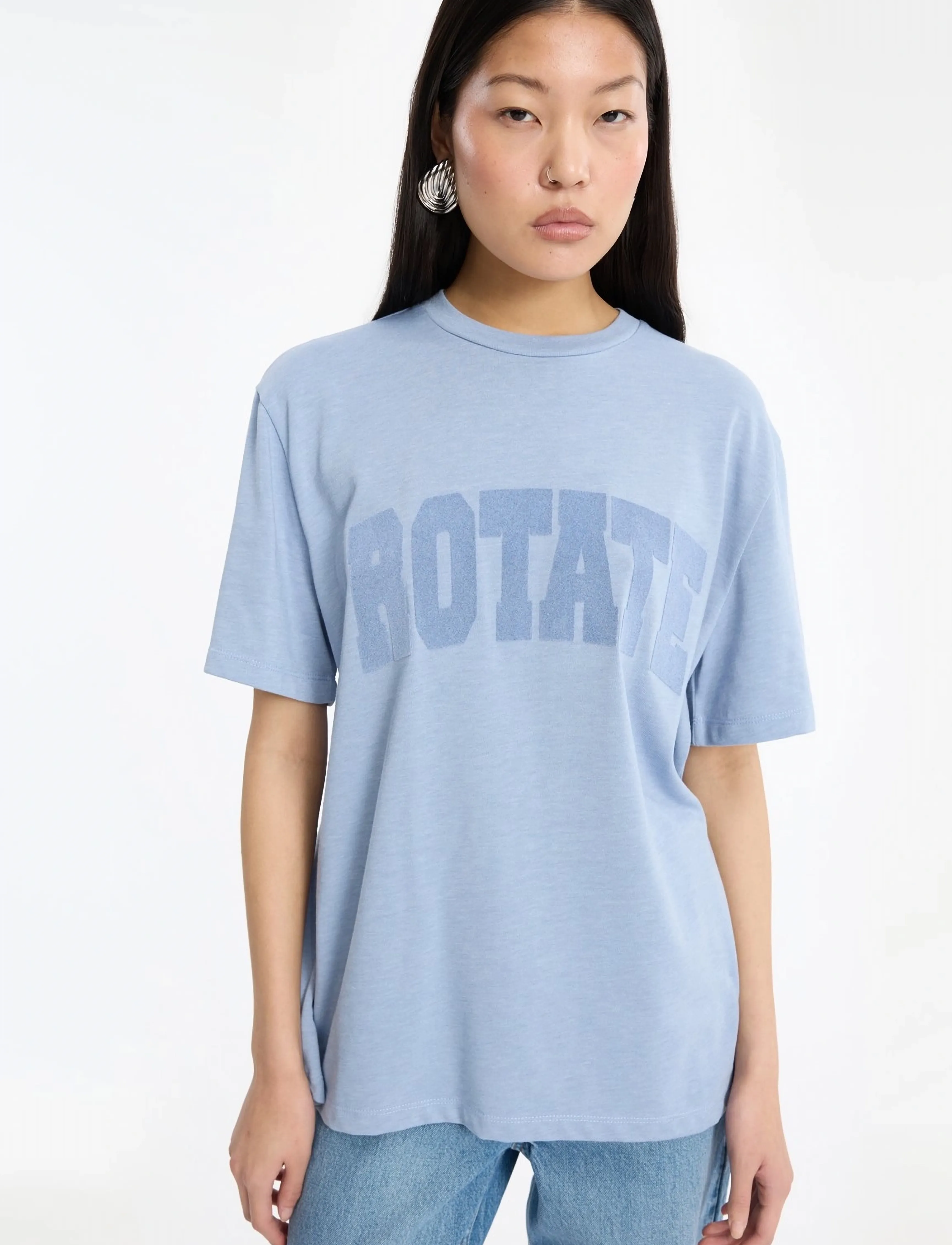 ROTATE - JERSEY OVERSIZED T-SHIRT - forever blue melange - 3
