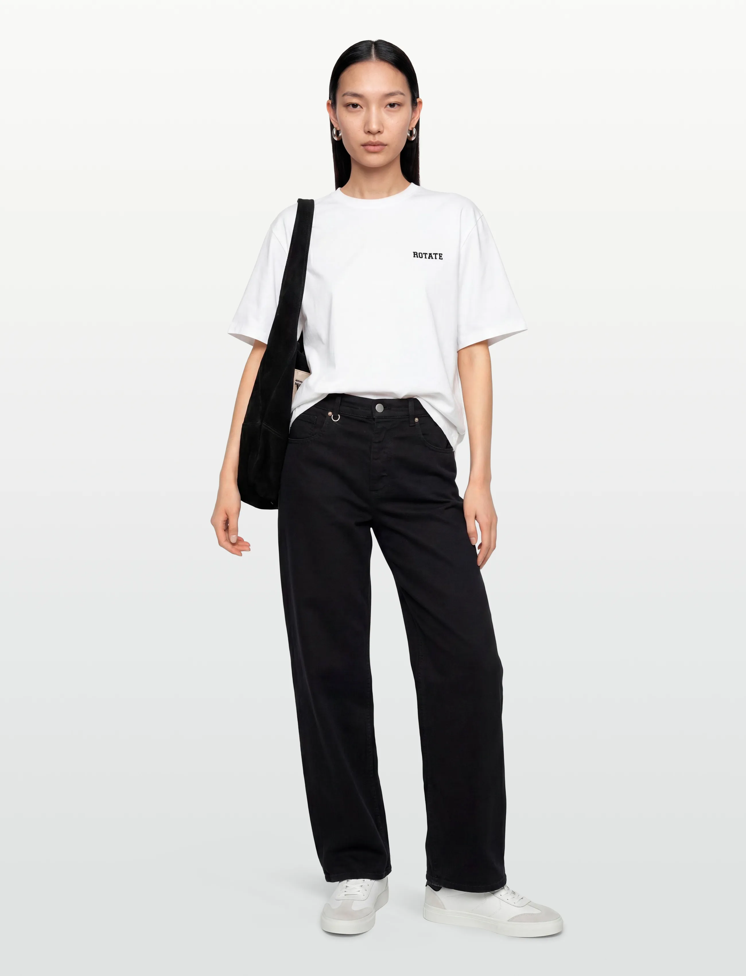 ROTATE Jersey Oversized T-Shirt, XS, T-shirts & Oberteile, Weiß - Short-sleeved, Frauen