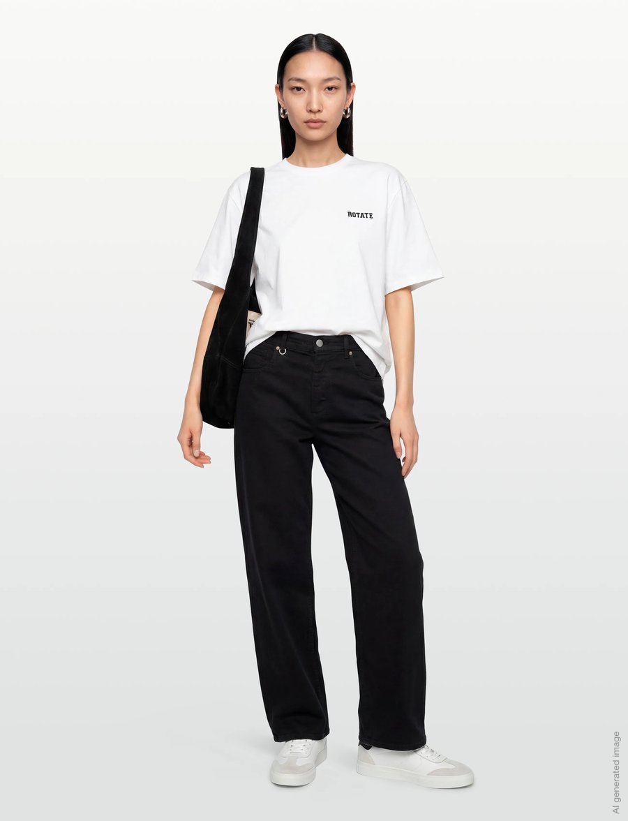 ROTATE - JERSEY OVERSIZED T-SHIRT - t-shirts - bright white - 0