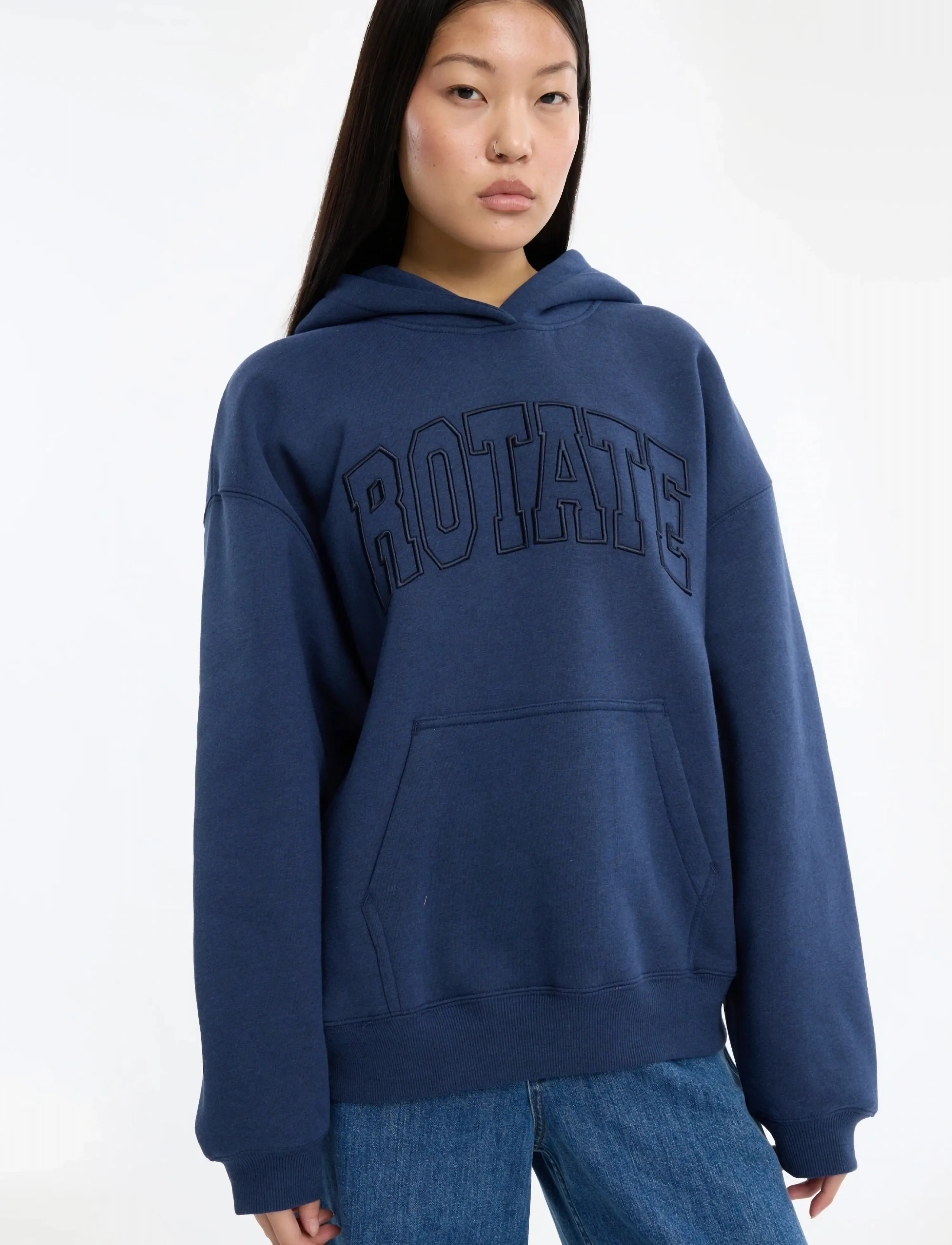 ROTATE - CLASSIC SWEAT HOODIE - navy blazer melange - 3