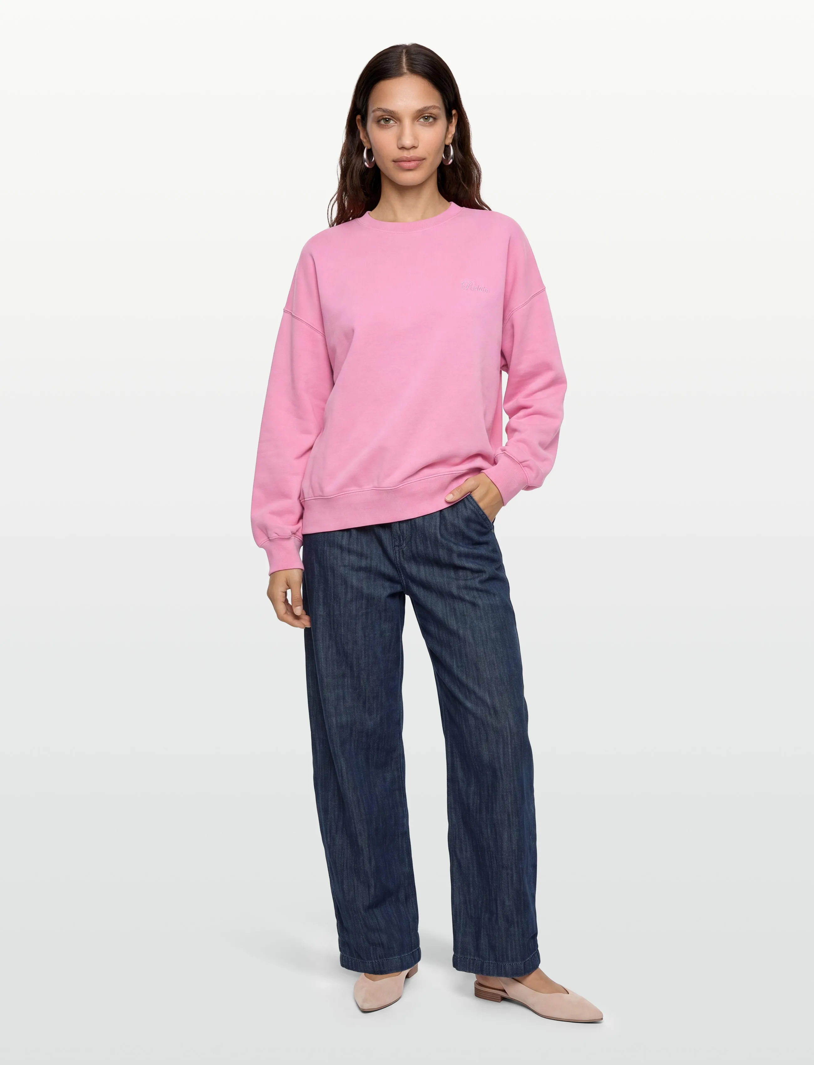 ROTATE Classic Sweatshirt, L, Pink, Sweatshirts & Hættetrøjer > Sweatshirts, Dame
