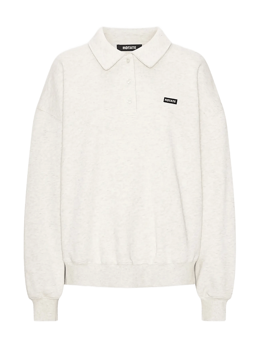 ROTATE - CLASSIC SWEAT POLO - white melange - 1
