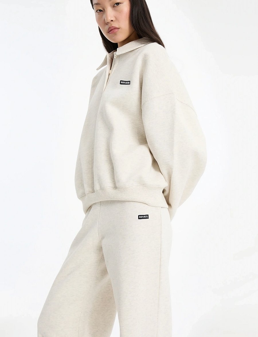 ROTATE - CLASSIC SWEAT POLO - white melange - 3