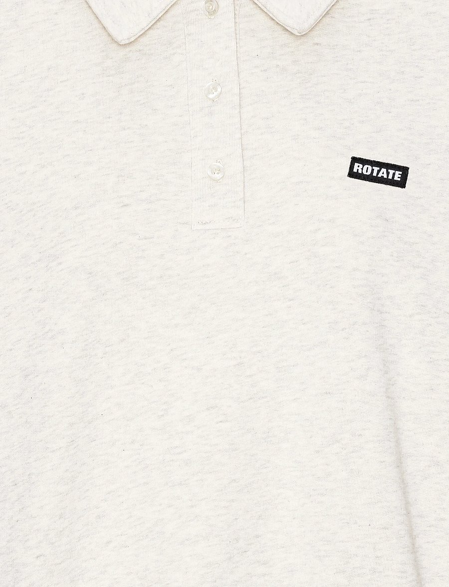 ROTATE - CLASSIC SWEAT POLO - white melange - 4