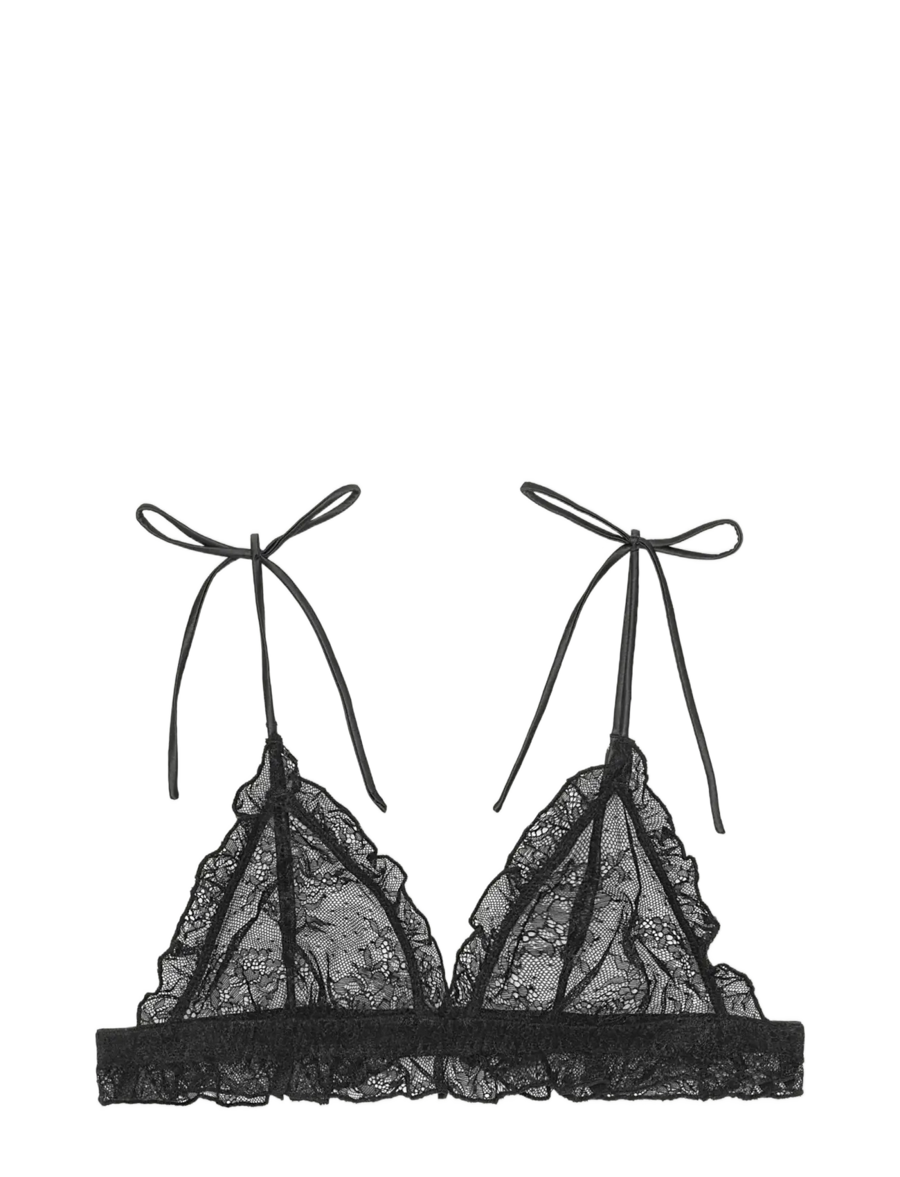 ROTATE Birger Christensen Unpadded triangle bralette - Neue Mode - BLACK / black