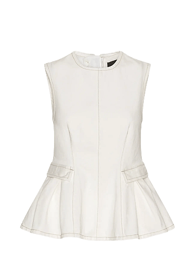 Peplum Denim Top - æRmeløSe Bluser