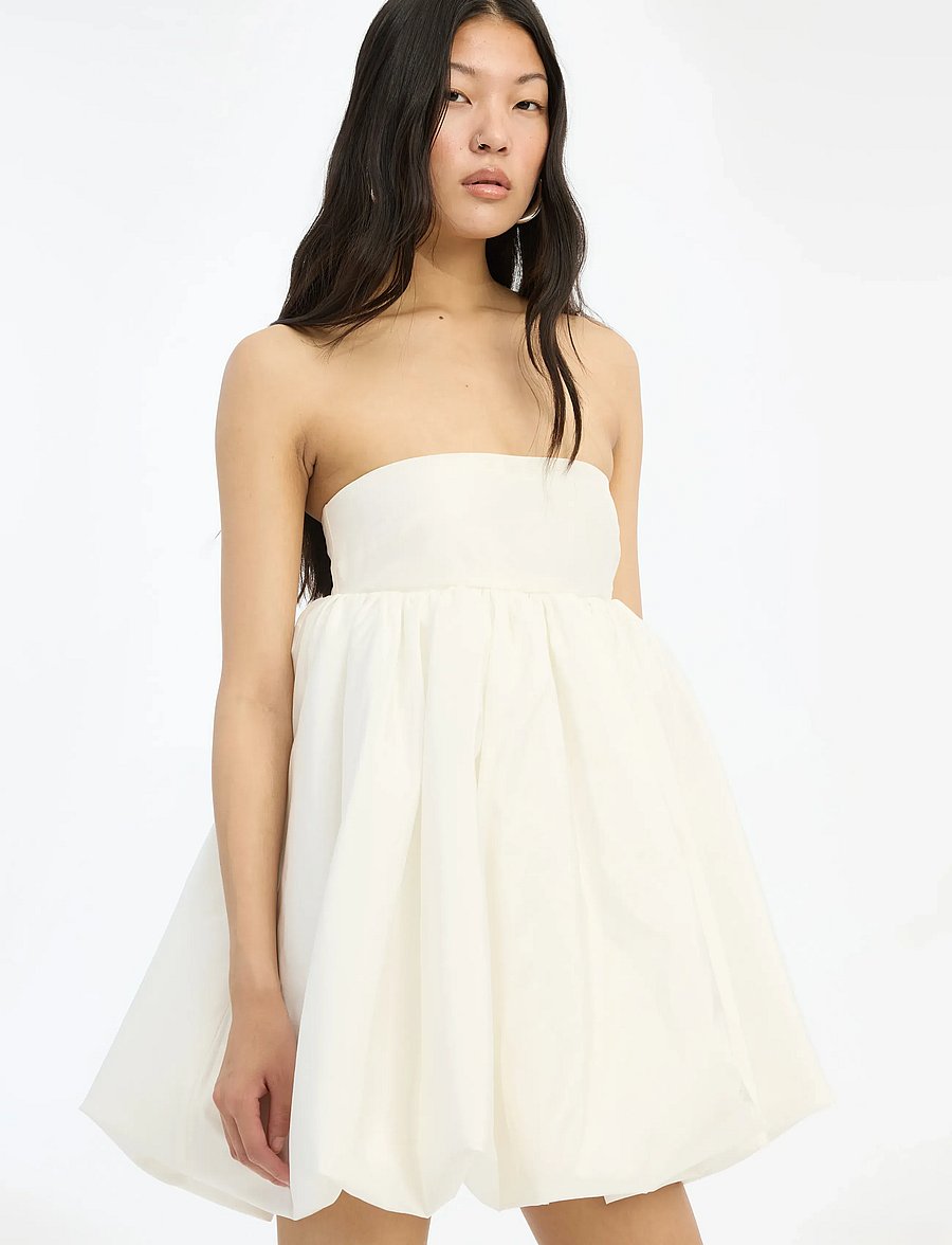 ROTATE - SATIN MINI BUBBLE DRESS - brautkleider - egret - 3