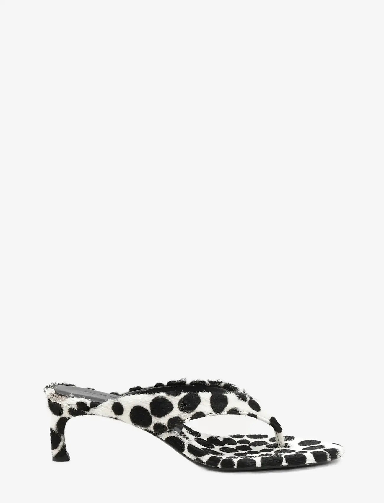 ROTATE - KITTEN HEEL FUR MULE - heeled sandals - bright white comb. - 1