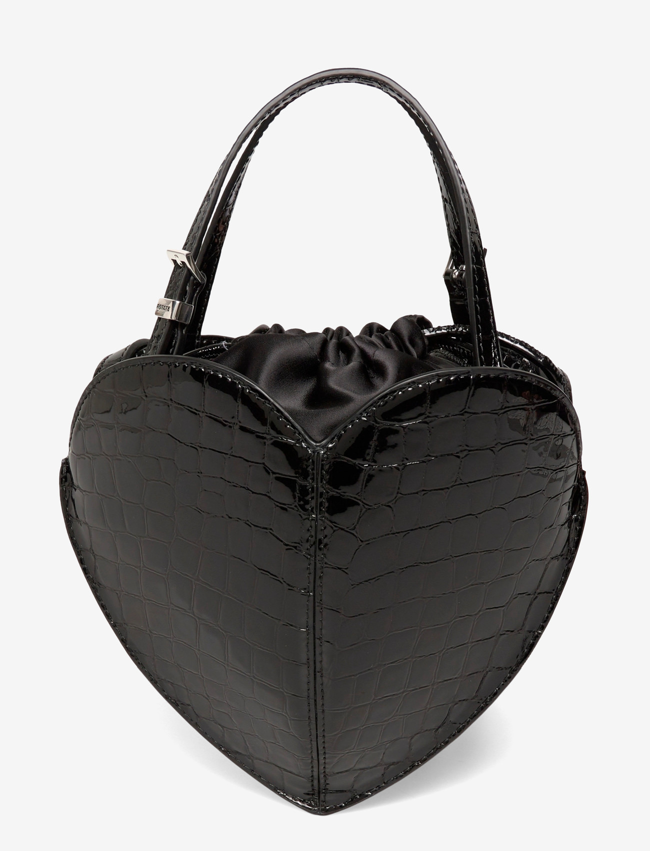 ROTATE - PATENT CROCO HEART BAG - særlige begivenheder - black - 1