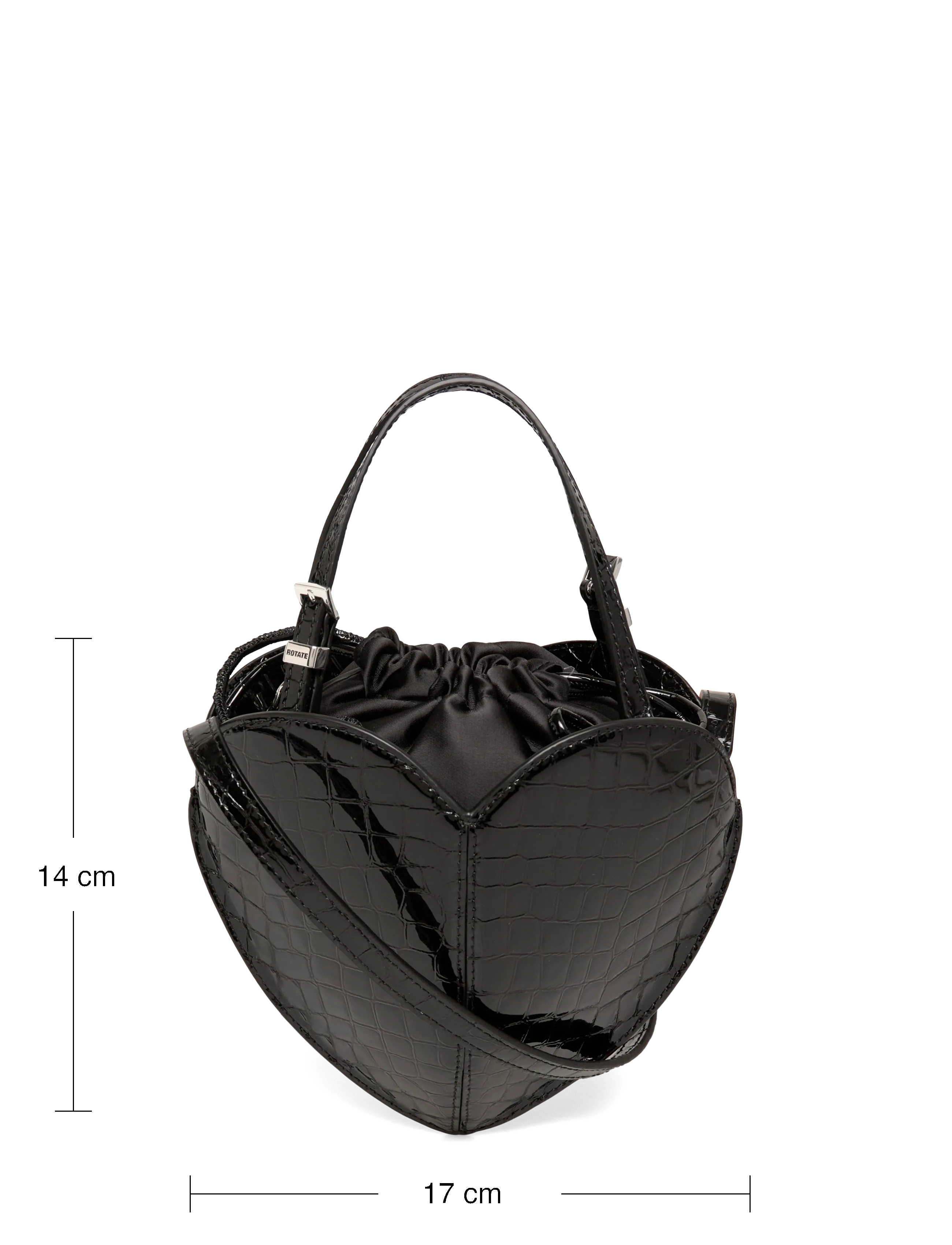 ROTATE - PATENT CROCO HEART BAG - besondere anlässe - black - 3