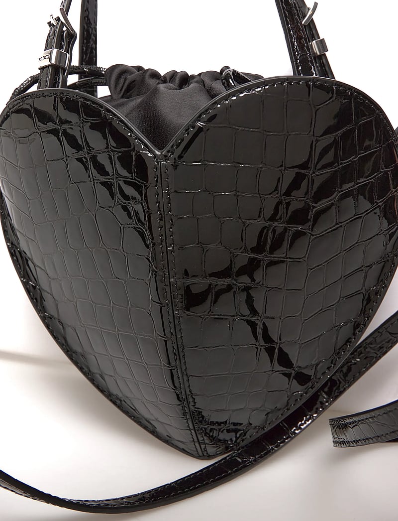 ROTATE - PATENT CROCO HEART BAG - særlige begivenheder - black - 4