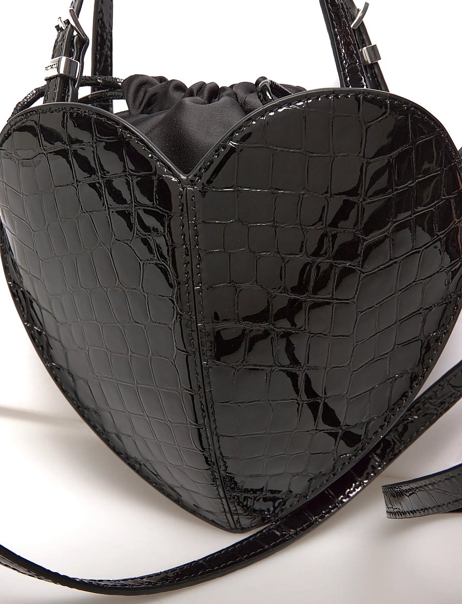 ROTATE - PATENT CROCO HEART BAG - besondere anlässe - black - 4