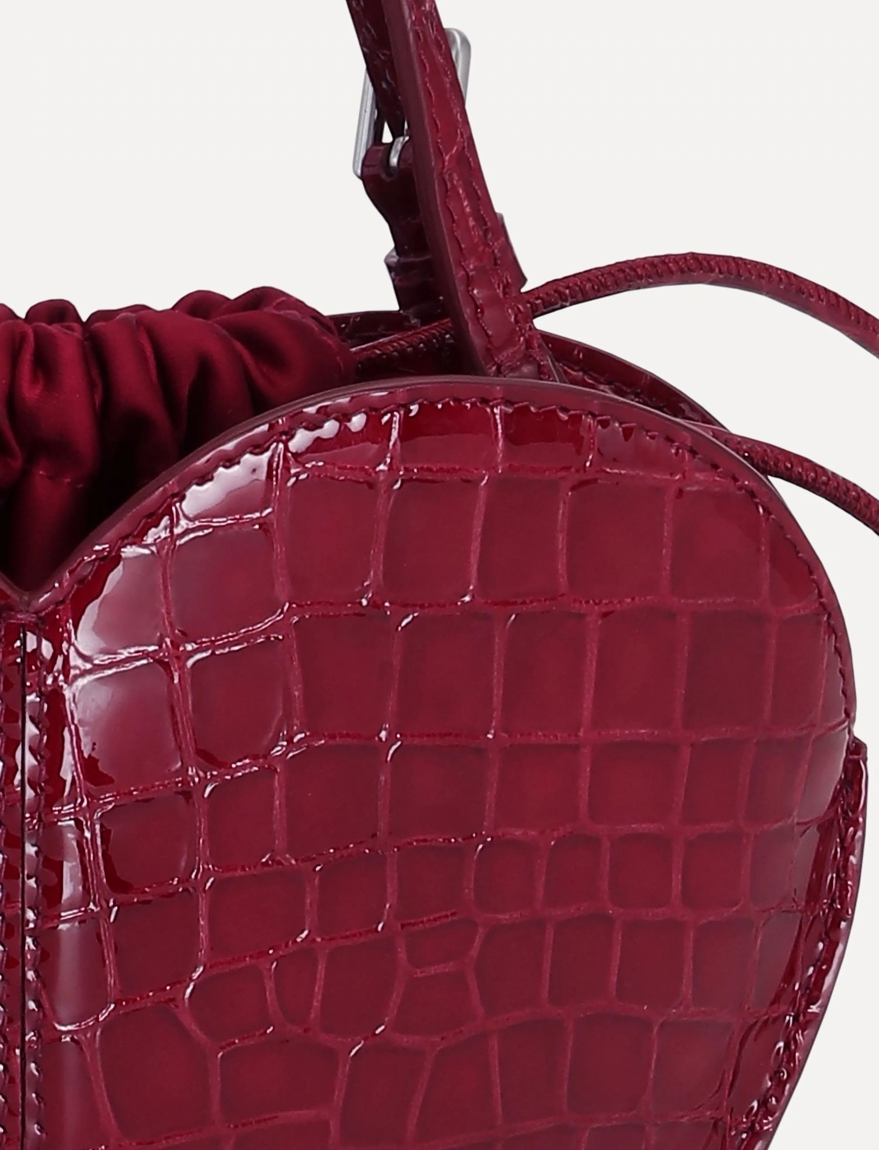 ROTATE - PATENT CROCO HEART BAG - special occasions - windsor wine - 1