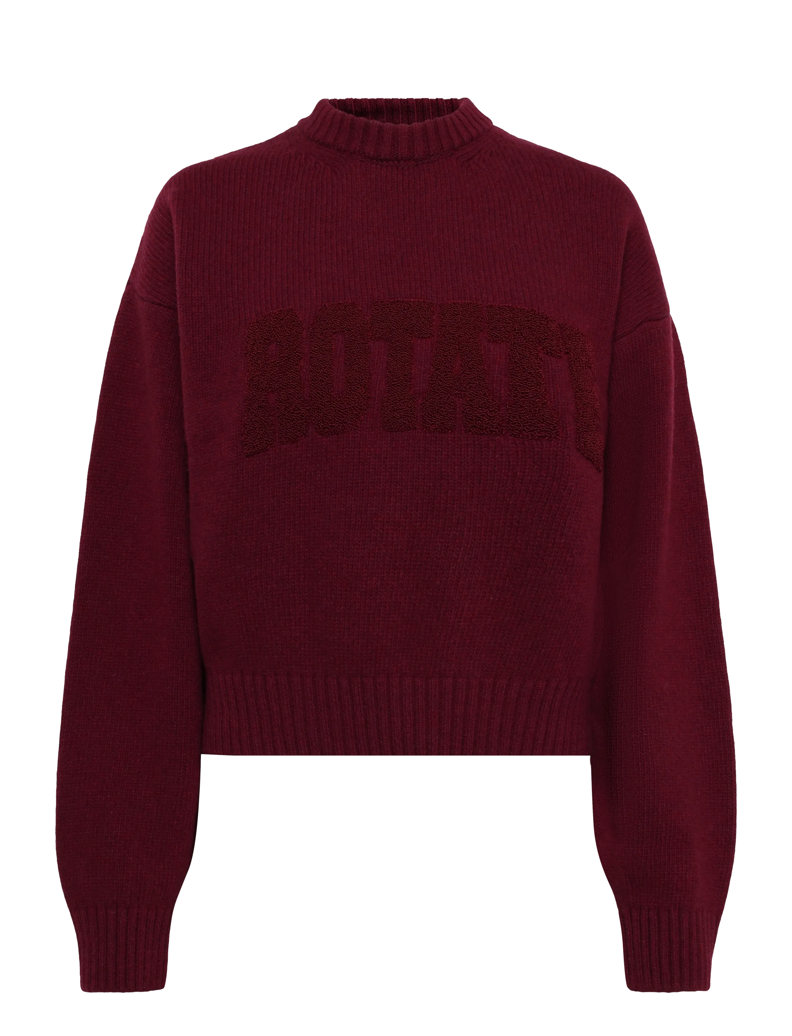 ROTATE CREWNECK SWEATER - T-shirts & Toppar - ZINFANDEL / burgundy