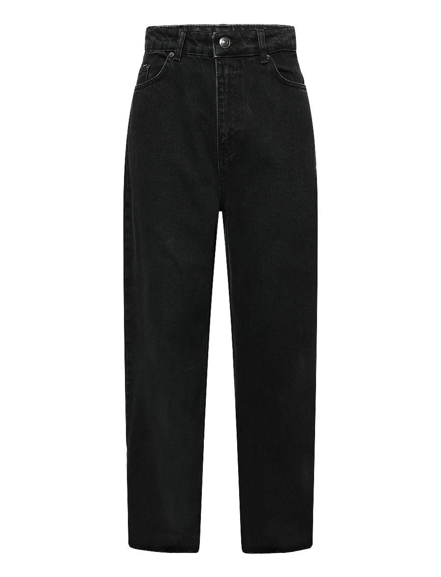 ROTATE - DRAPED BARREL LEG JEANS - black denim - 0