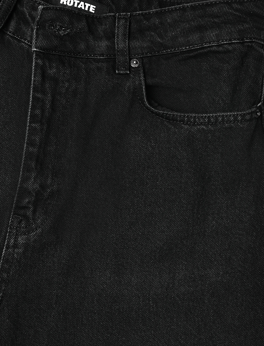 ROTATE - DRAPED BARREL LEG JEANS - black denim - 2