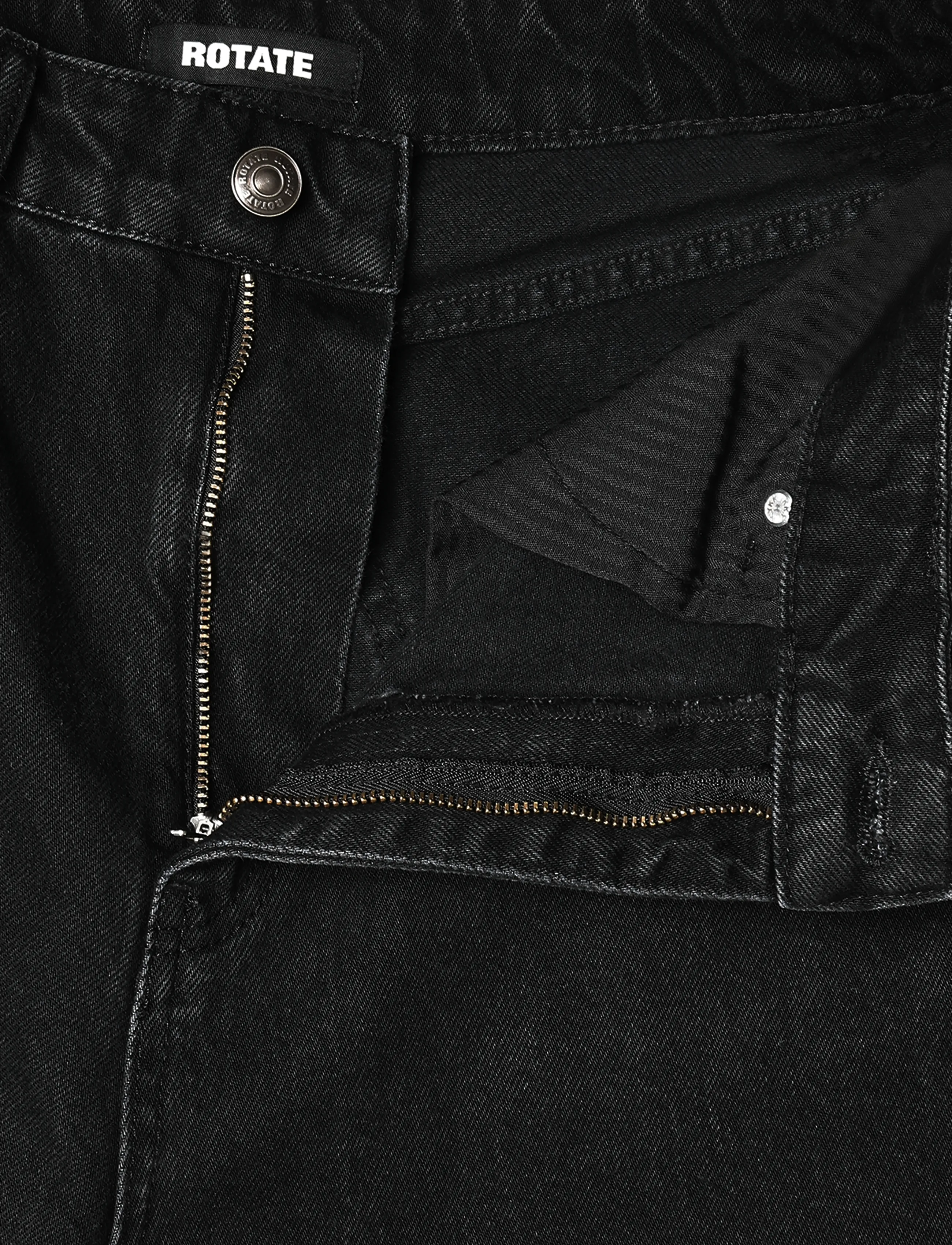 ROTATE - DRAPED BARREL LEG JEANS - black denim - 3