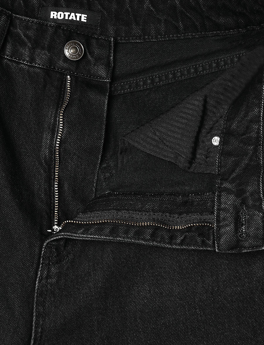 ROTATE - DRAPED BARREL LEG JEANS - black denim - 3