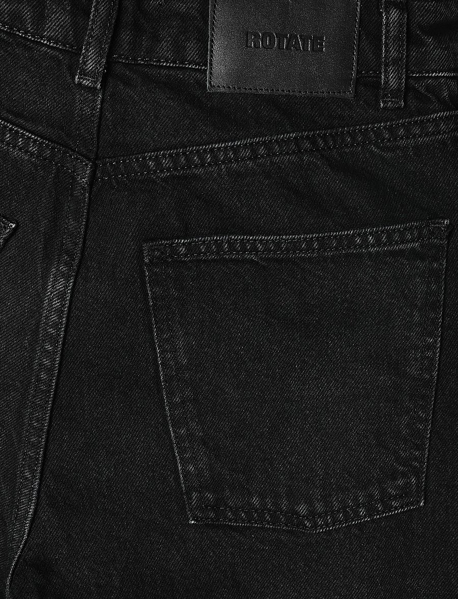 ROTATE - DRAPED BARREL LEG JEANS - black denim - 4