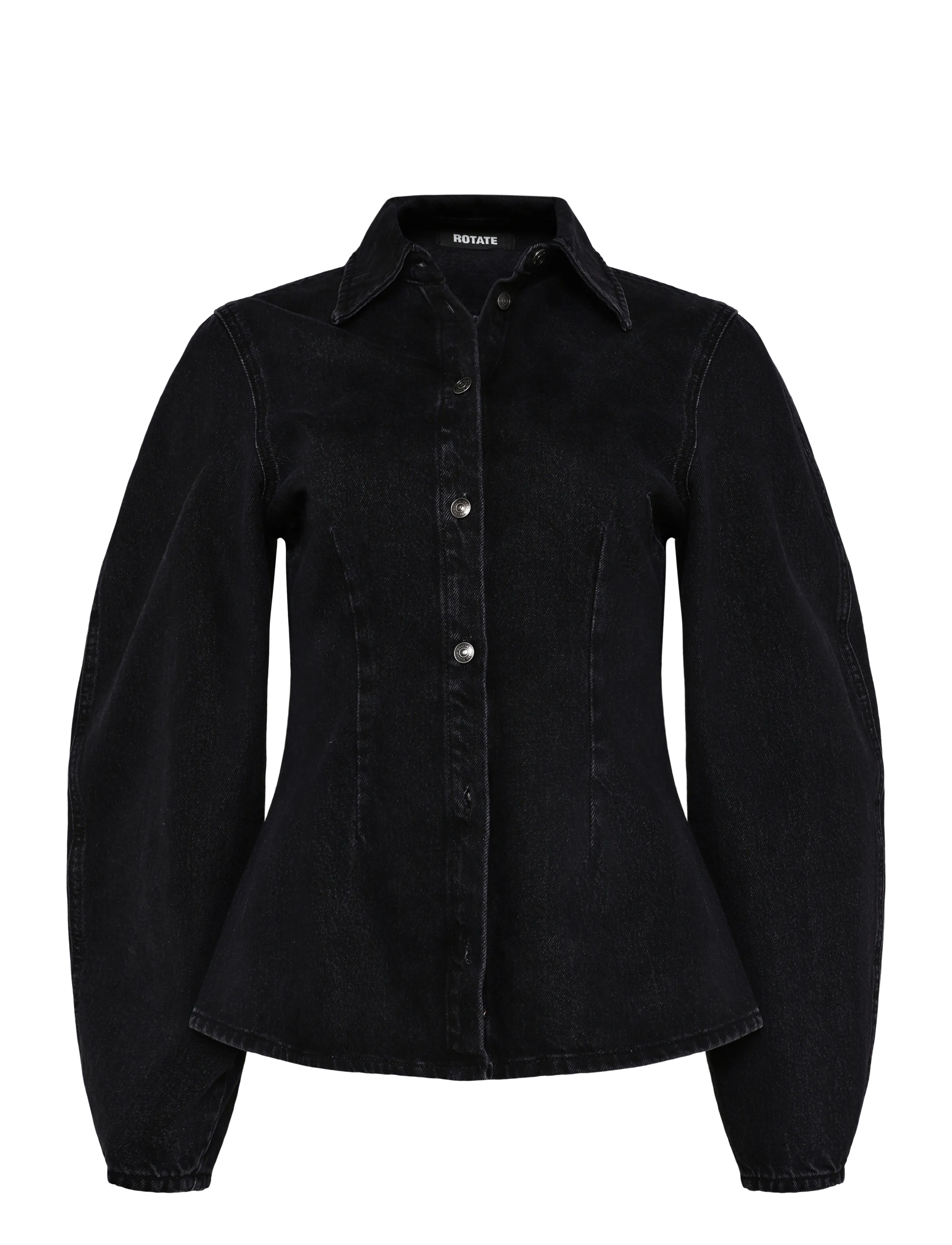 ROTATE FITTED DENIM SHIRT - Kläder - BLACK DENIM / black
