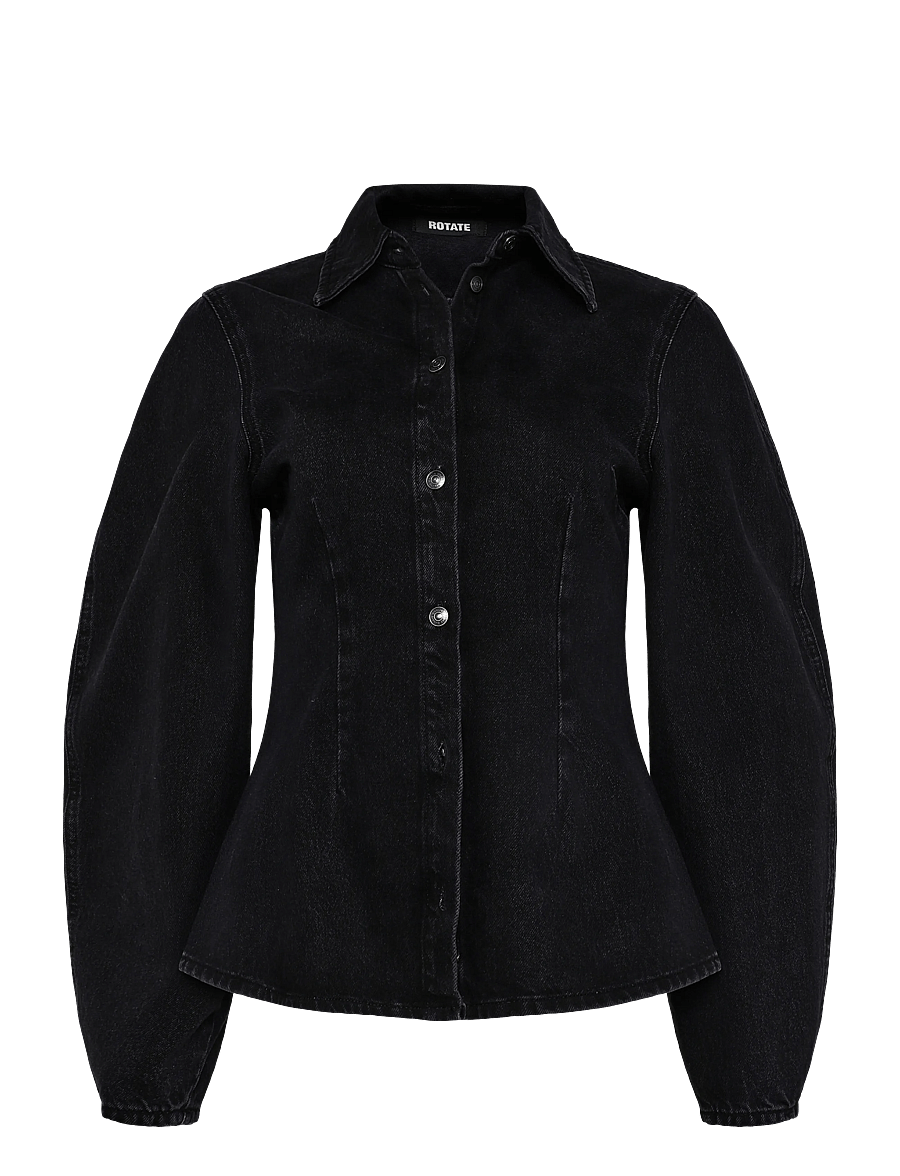 ROTATE - FITTED DENIM SHIRT - black denim - 0
